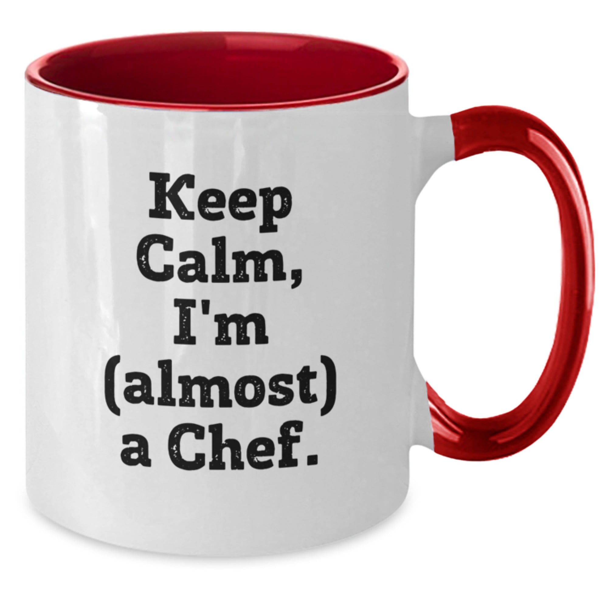 Funny Two Tone Coffee Mug, Gifts for Chef, Keep Calm I'm Almost A Chef, Christmas Unique Gifts from Family - Additional