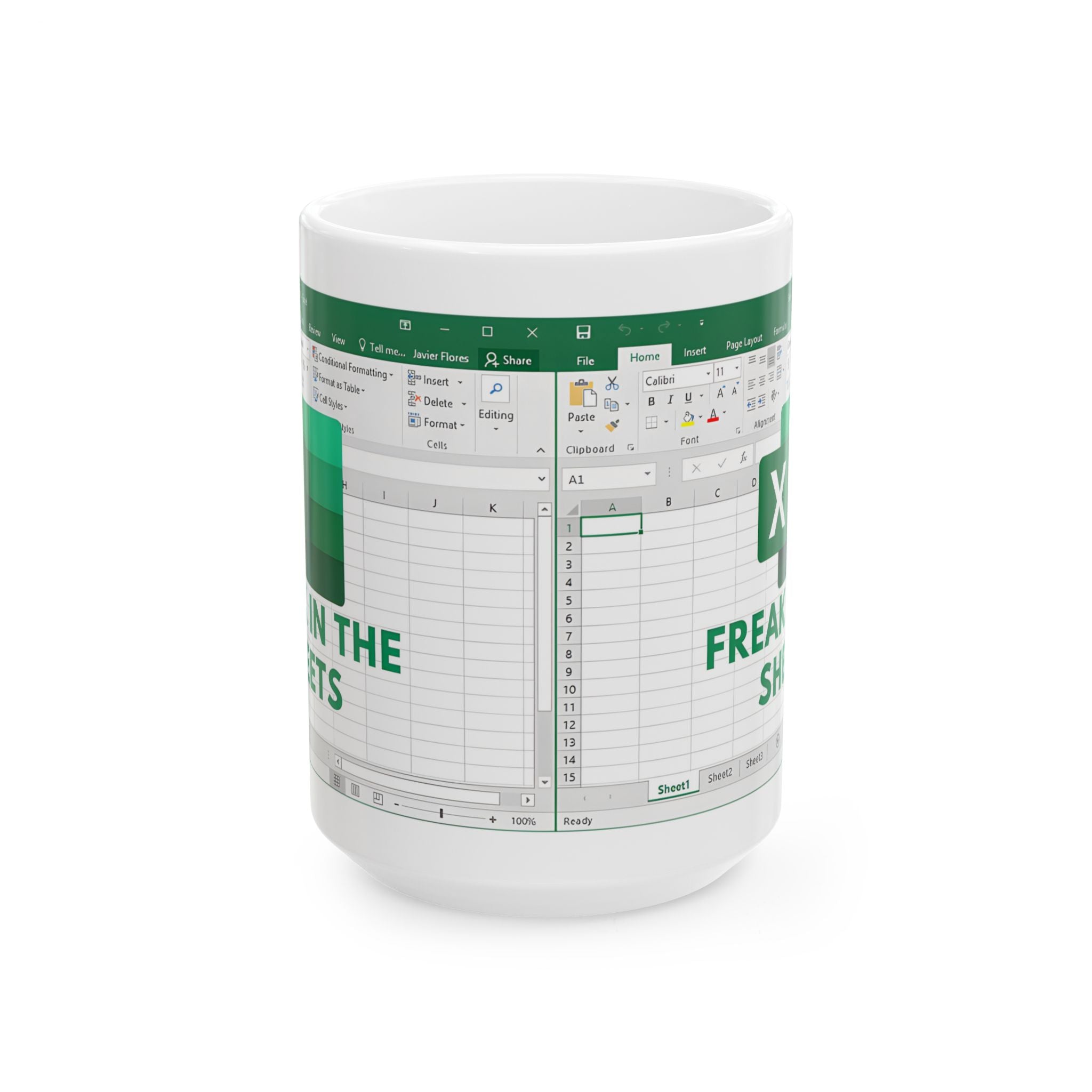 Freak In The Sheets Funny Spreadsheet Mug Gift, 11oz or 15oz