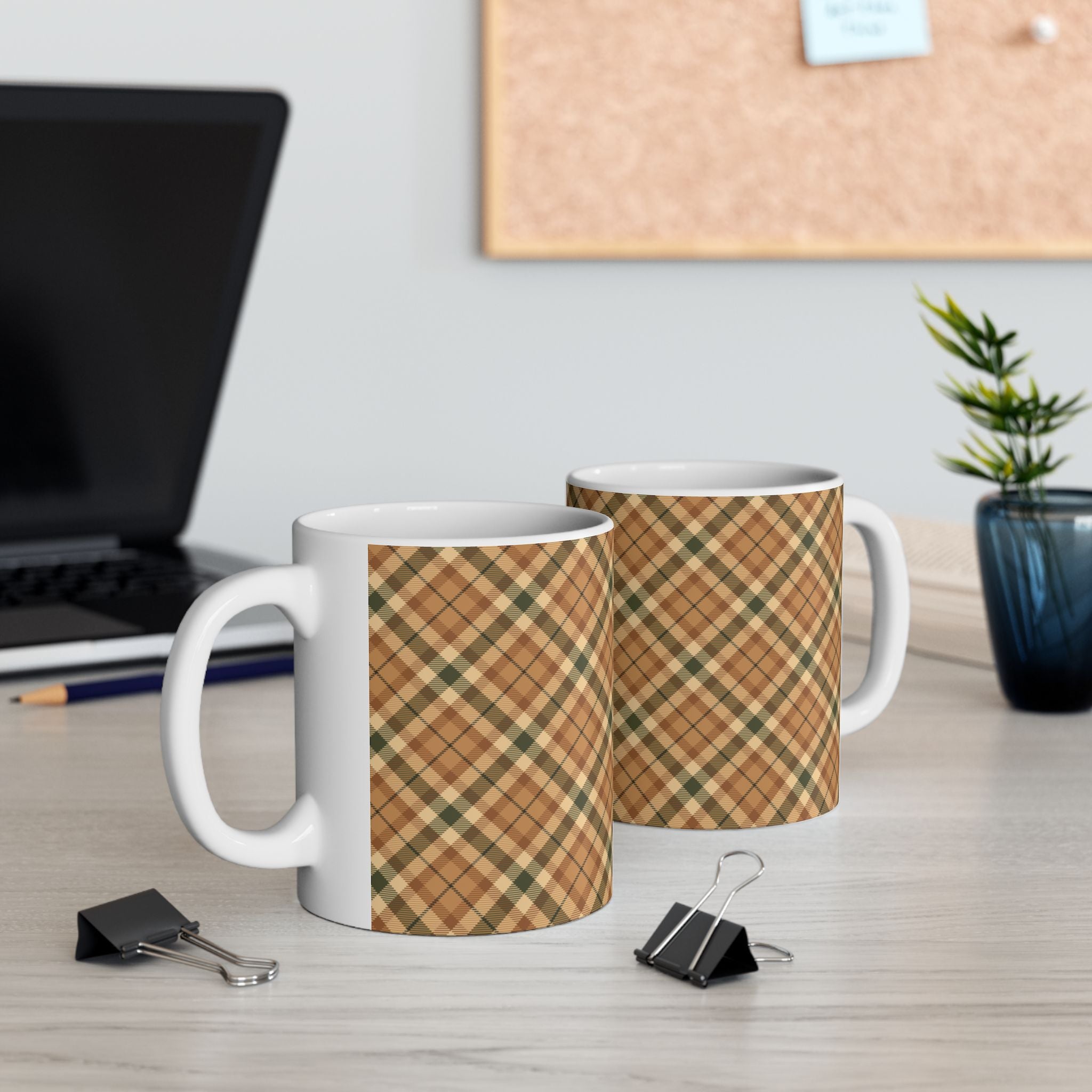 Plaid Ceramic Mug - Cozy and Stylish Drinkware for Every Occasion
