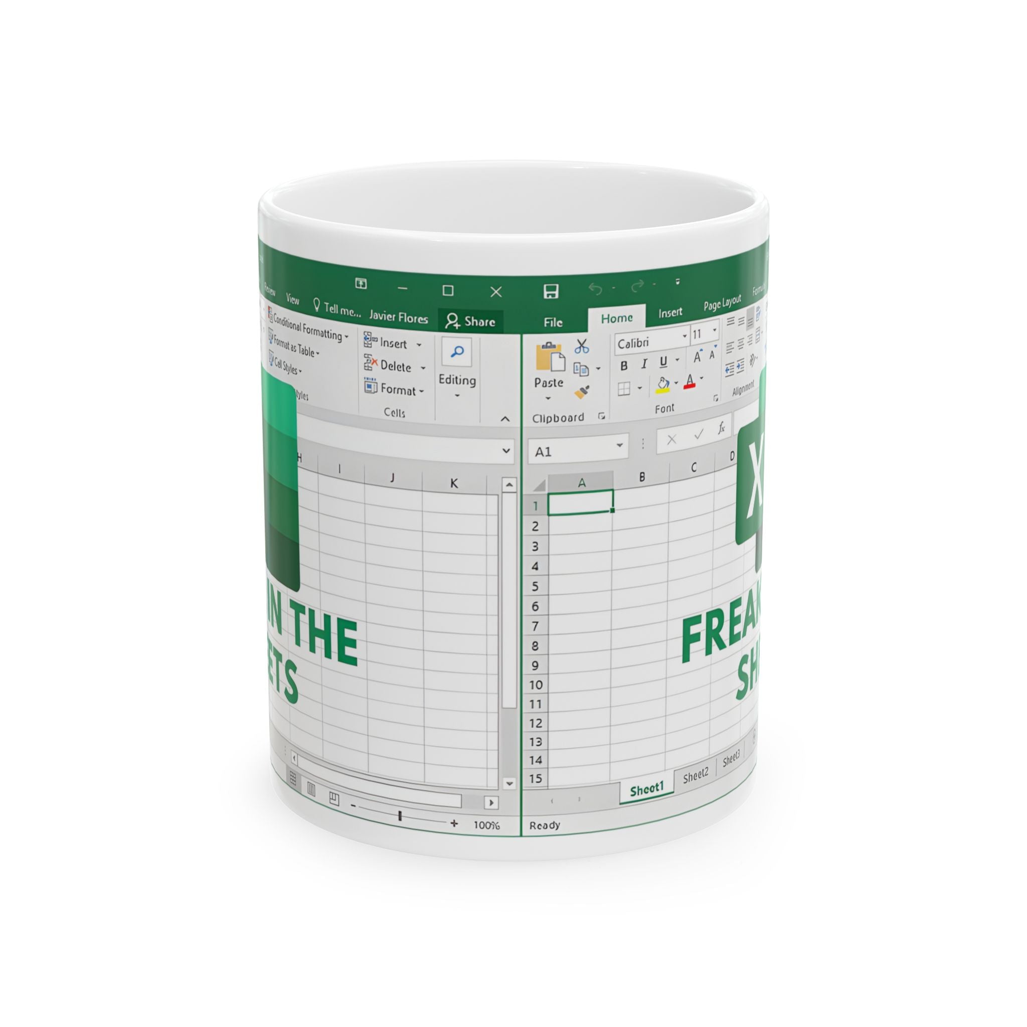 Freak In The Sheets Funny Spreadsheet Mug Gift, 11oz or 15oz