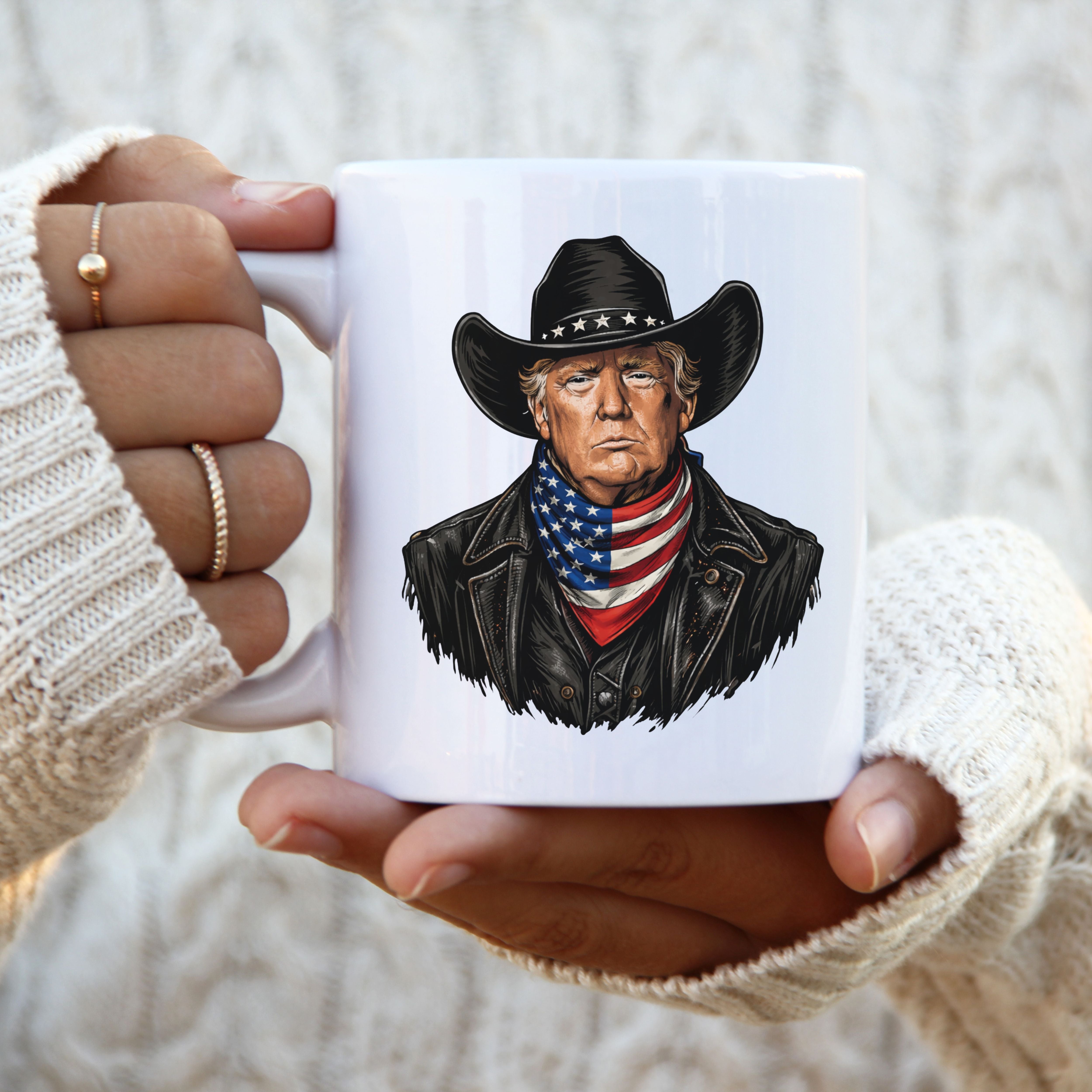 Trump 2024 Coffee Mug, Cowboy Outlaw Flag Mug, Patriotic Election Gift