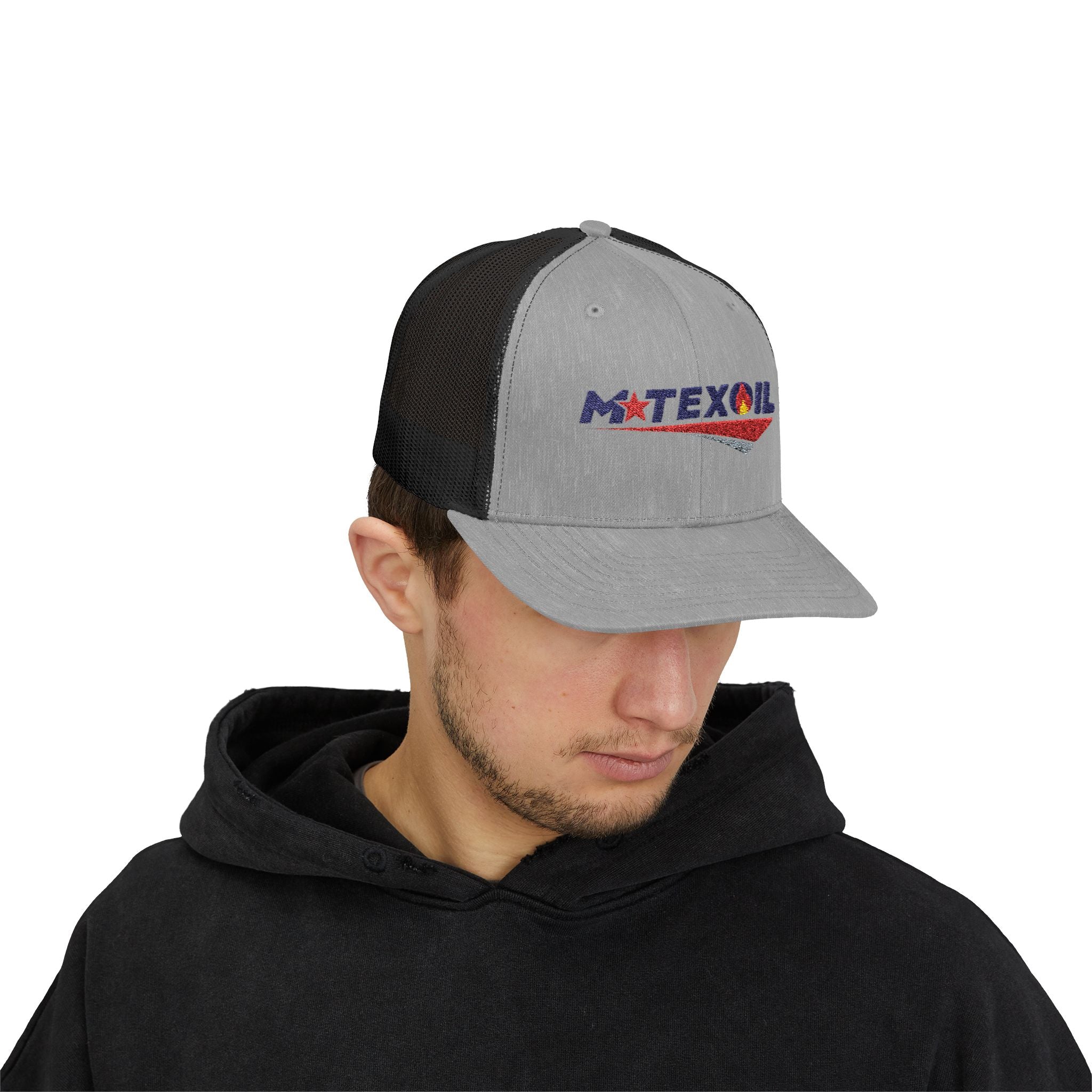 MTEX Oil Snapback Trucker Cap with Embroidered Logo