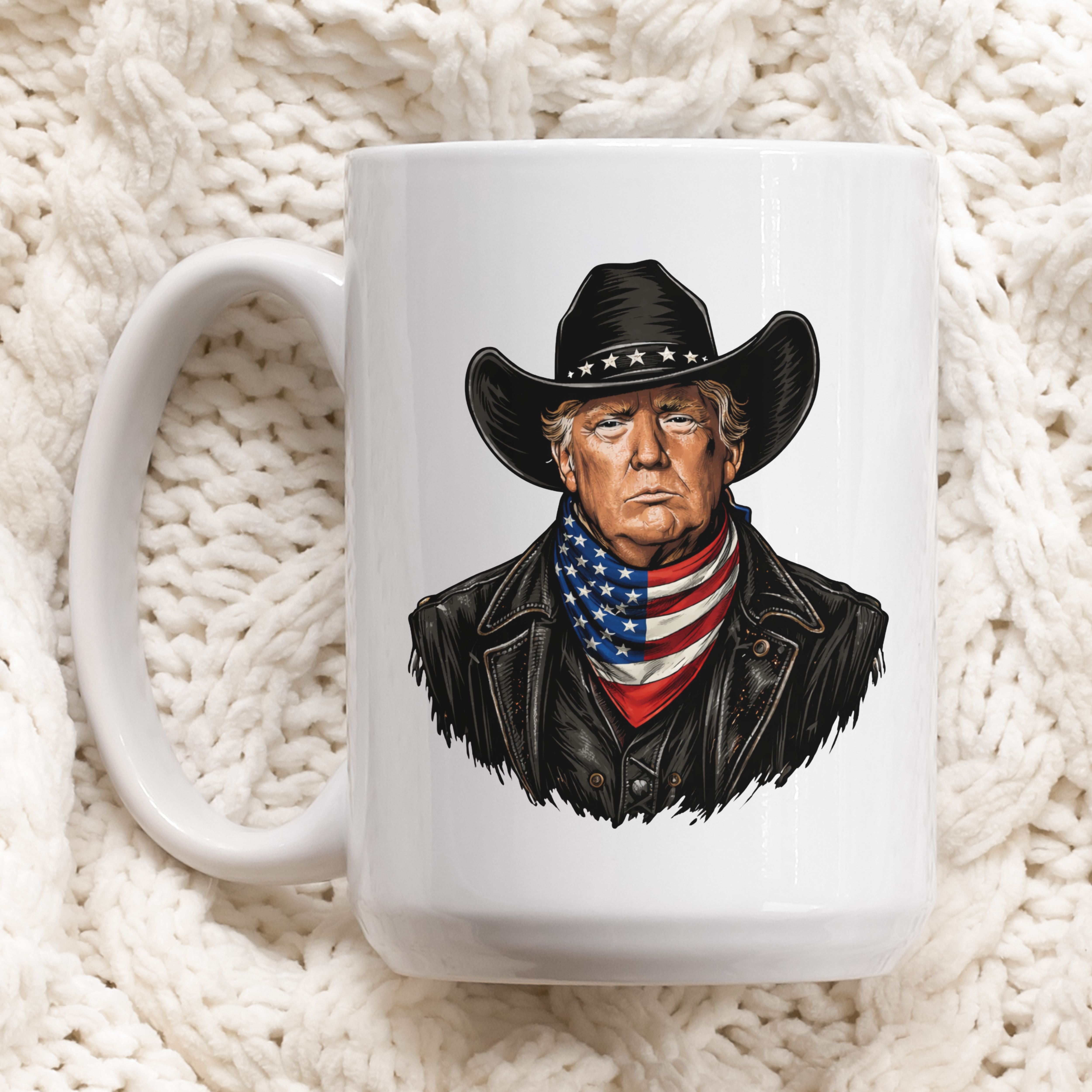 Trump 2024 Coffee Mug, Cowboy Outlaw Flag Mug, Patriotic Election Gift