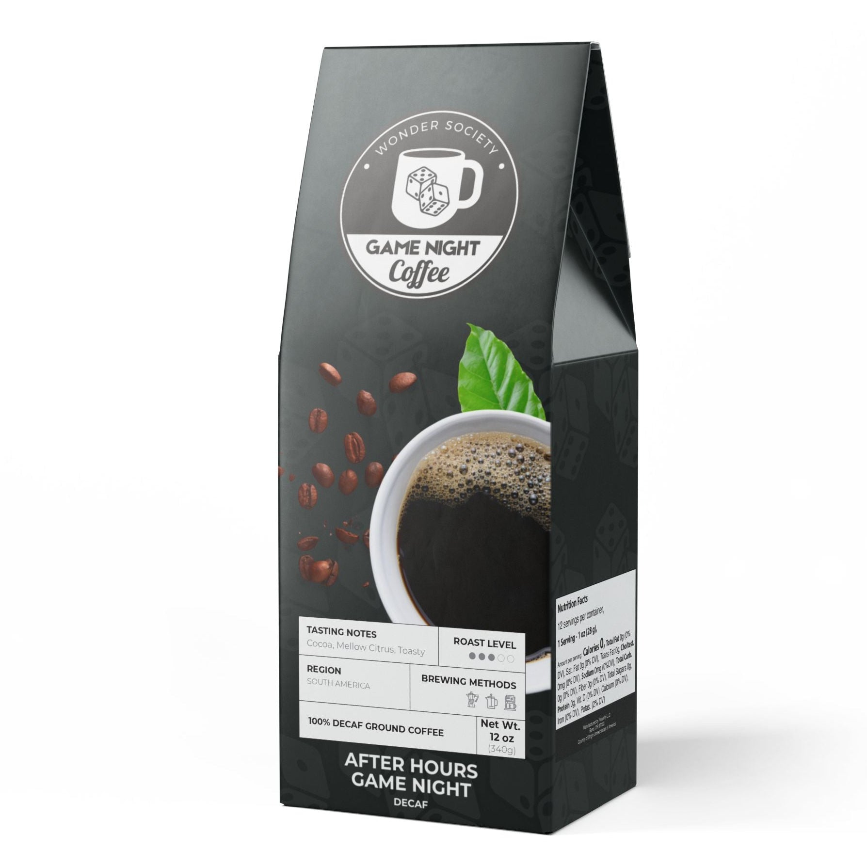 After Hours Game Night Decaf Coffee, Smooth Low Acid Coffee for Late Night Game Nights