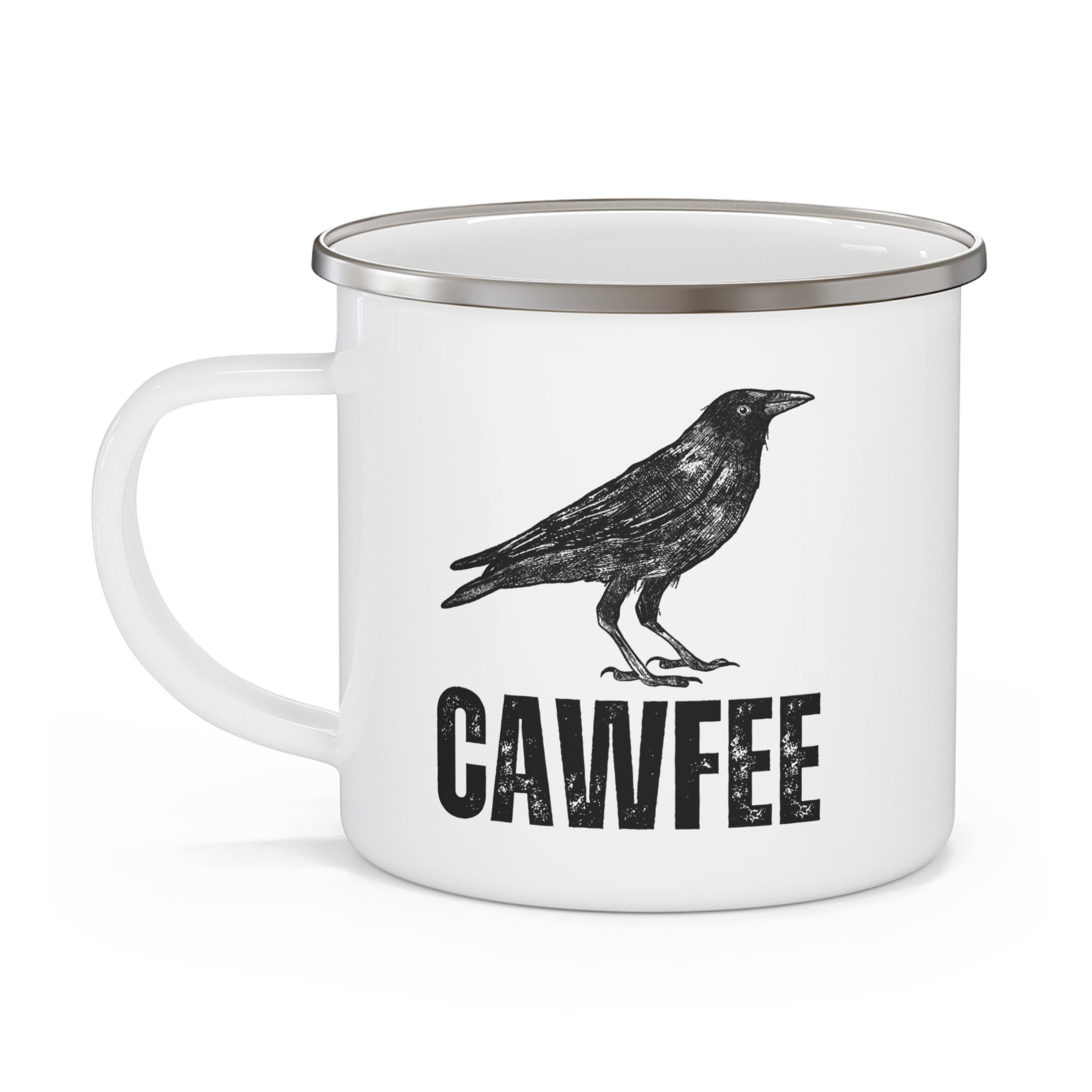 Cawfee Crow Camping Coffee Mug, Bird Lover Gifts, Crow Gifts, Crow Art, Bird Gifts, Birding Coffee Mug, Bird Mug, Crow Art, Crow Mug