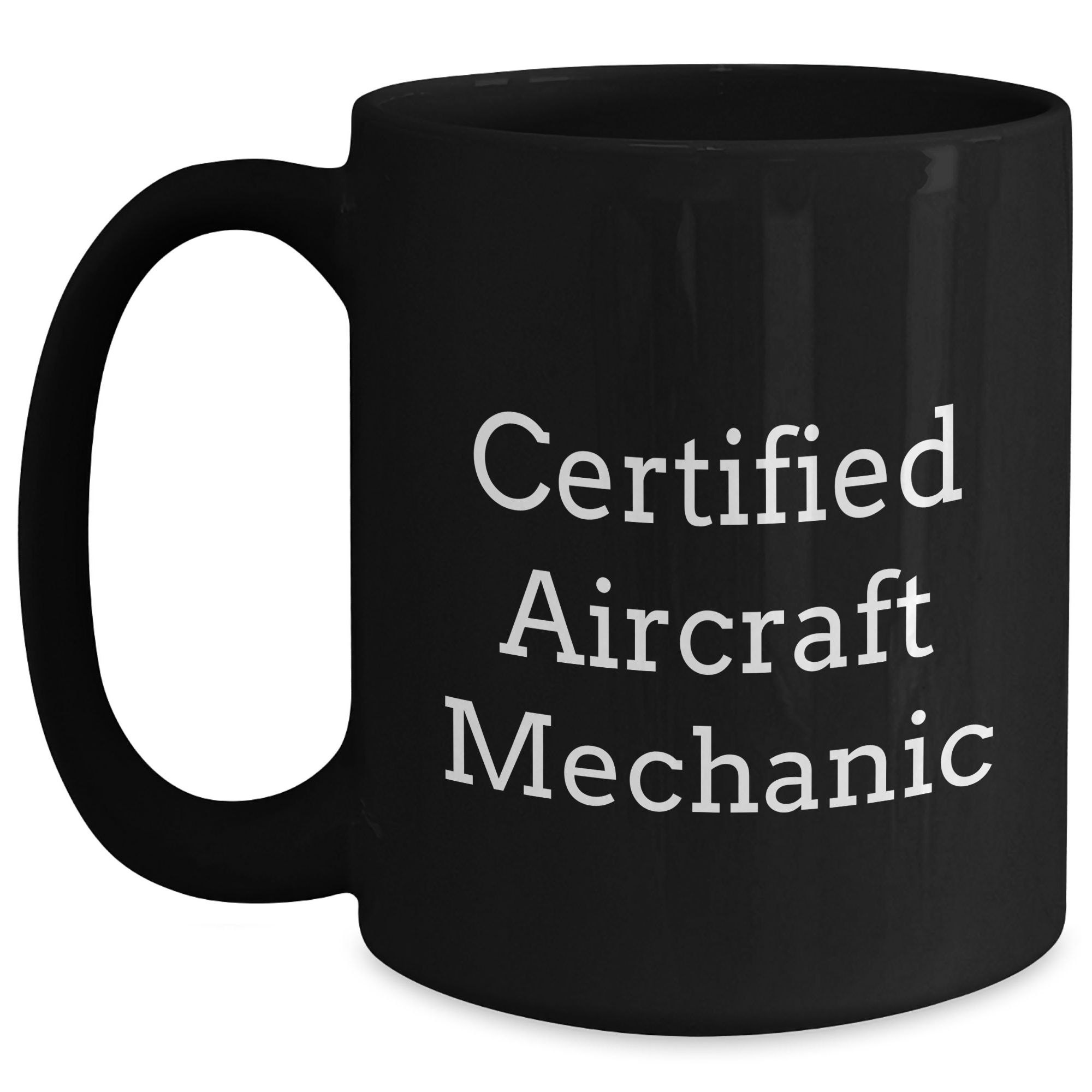 Certified Aircraft Mechanic Gifts from Dad - Funny 'I Fix Planes' Black Coffee Mug for Father's Day - Main