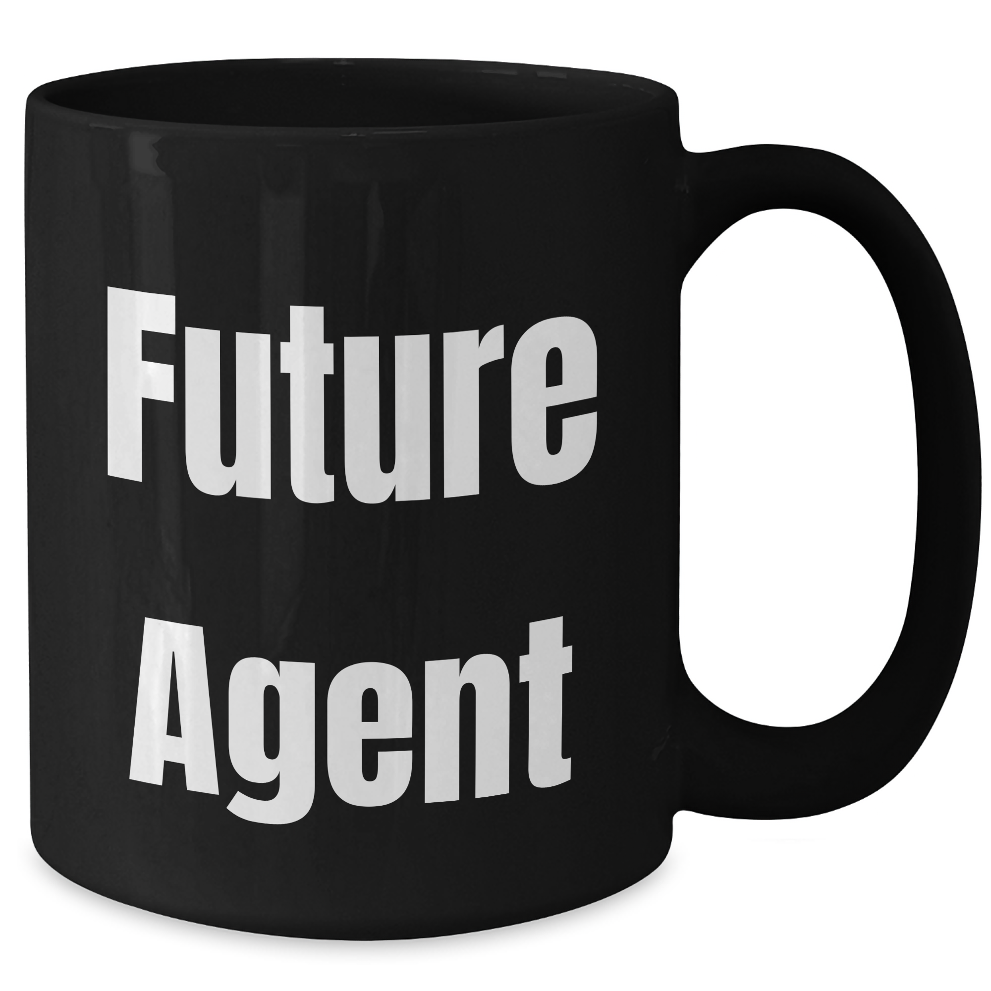 Funny Future Agent Gifts for Mom's Special Day, Black Coffee Mug with Inspirational Quote from 'Future Agent', Microwave and Dishwasher Safe - Additional