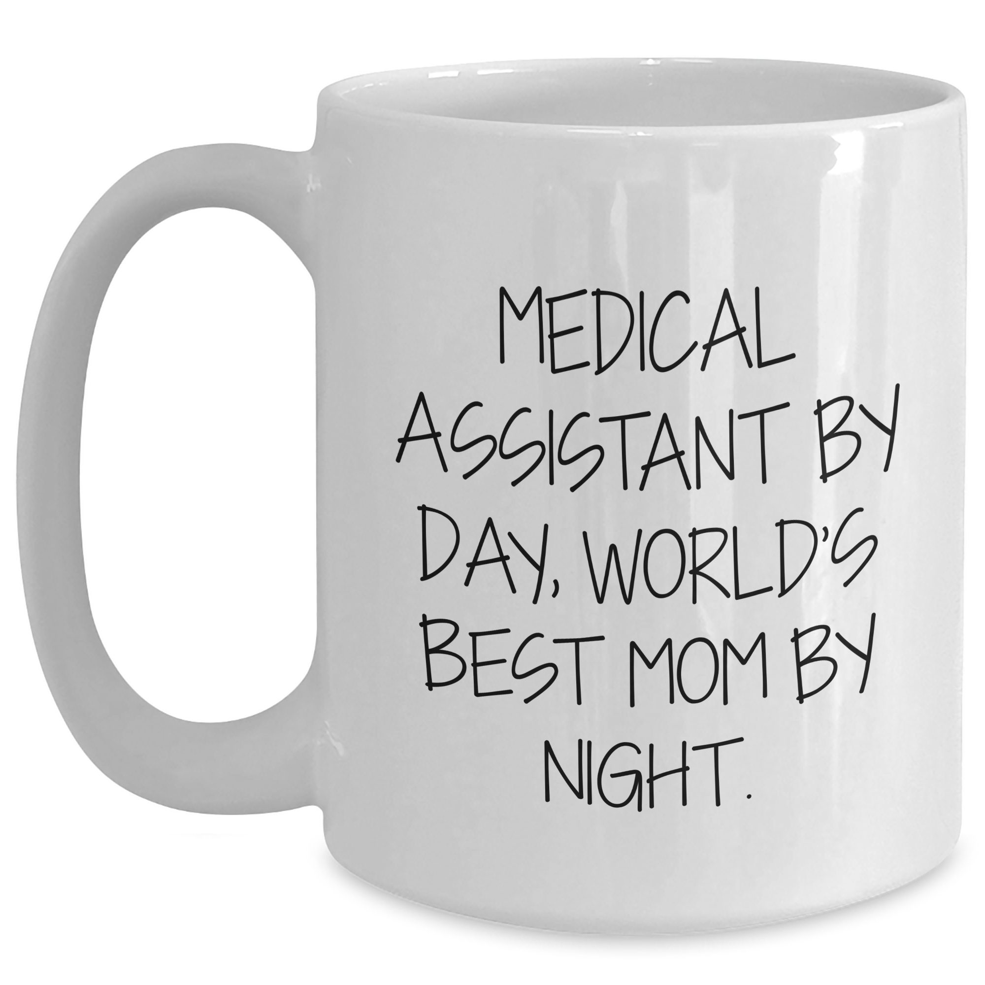 Medical Assistants By Day, World's Best Dads By Night Funny White Coffee Mug Gifts from Family to Medical Assistant - Main