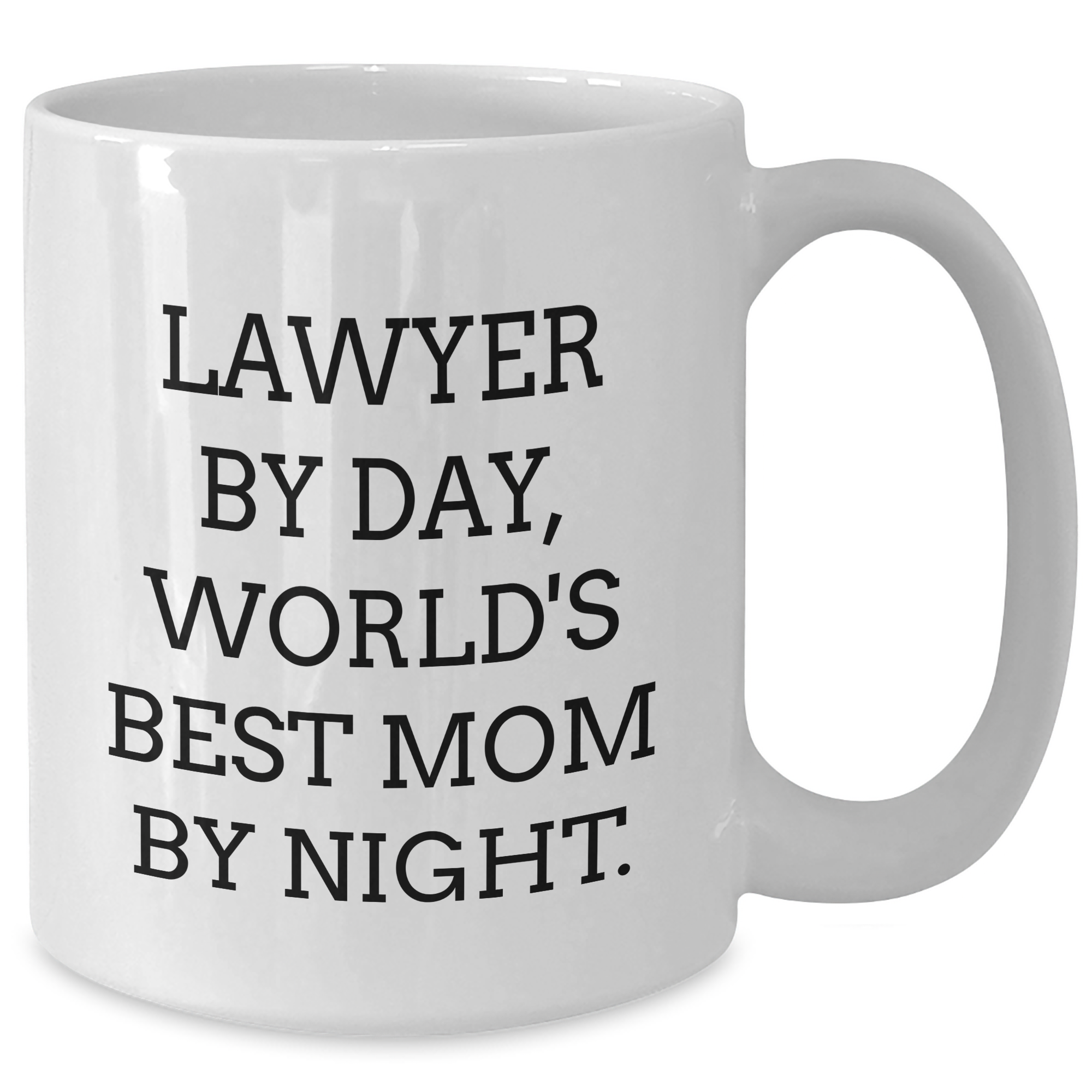 Funny Lawyer Gifts, 'Lawyer By Day, World's Best Mom By Night.' White Coffee Mug for Dad's Unique Father's Day Unique Gift from Family - Additional