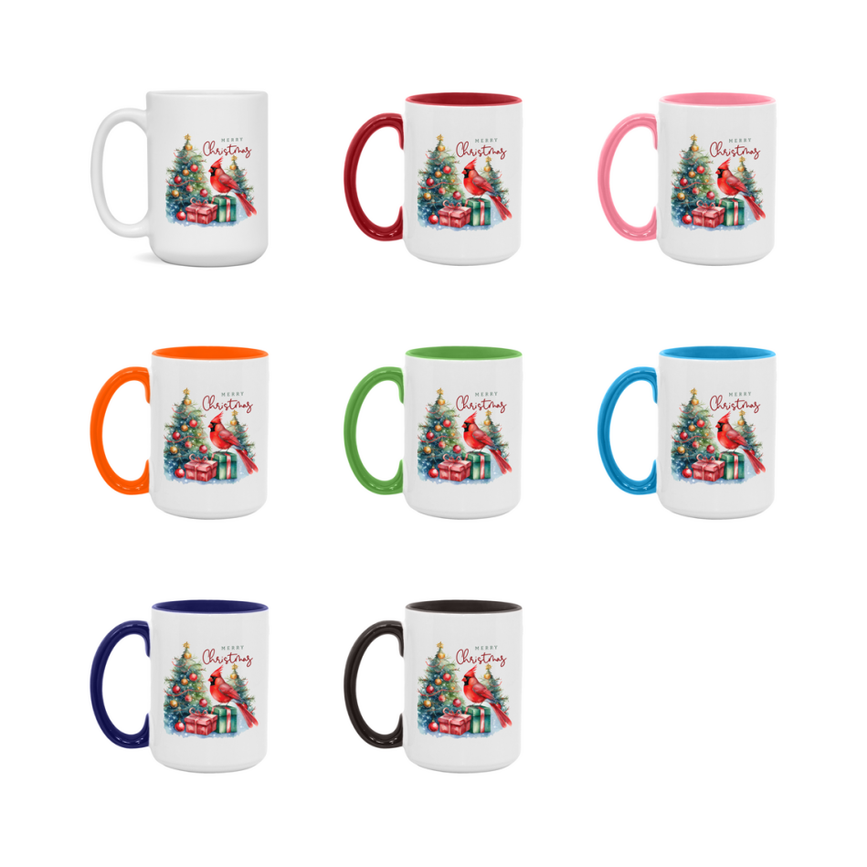 Red Cardinal Mug – Northern Red Cardinal Christmas Mug with Heartfelt Message, 11oz or 15oz White Ceramic Coffee Cup