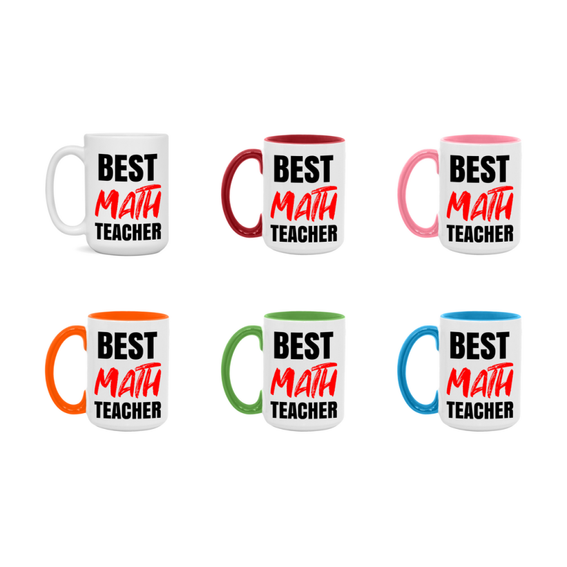 Teacher Superlative Mug, Best Math Teacher Gift, 11oz or 15oz White Ceramic Coffee Cup for Math Teacher