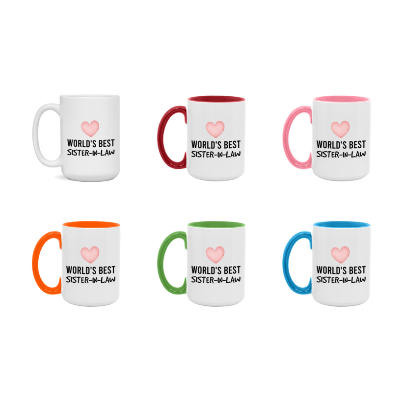 World's Best Sister-In-Law Mug, Sister-In-Law Superlative Coffee Mug, 11oz or 15oz Ceramic Cup, Gift for Sister-In-Law