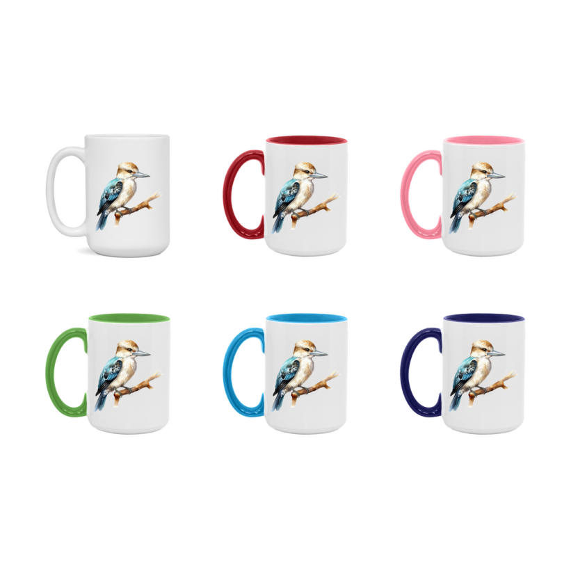 Bird Watching Mug, Kookaburra Song Bird Mug, 11oz or 15oz White Ceramic Coffee Mug Gift for Bird Watchers