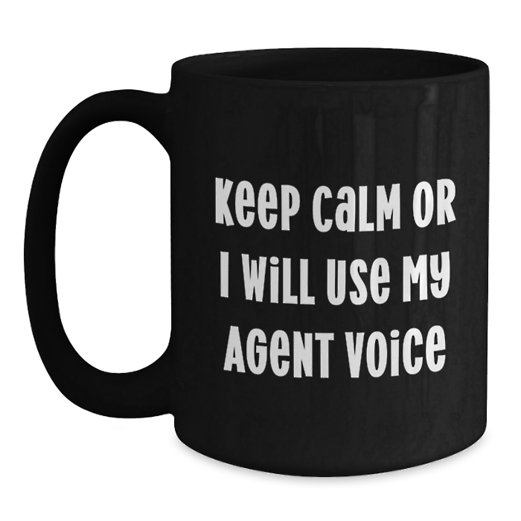 Christmas Gift for Her Keep Calm Present with Agent Voice Quote Mug - Main