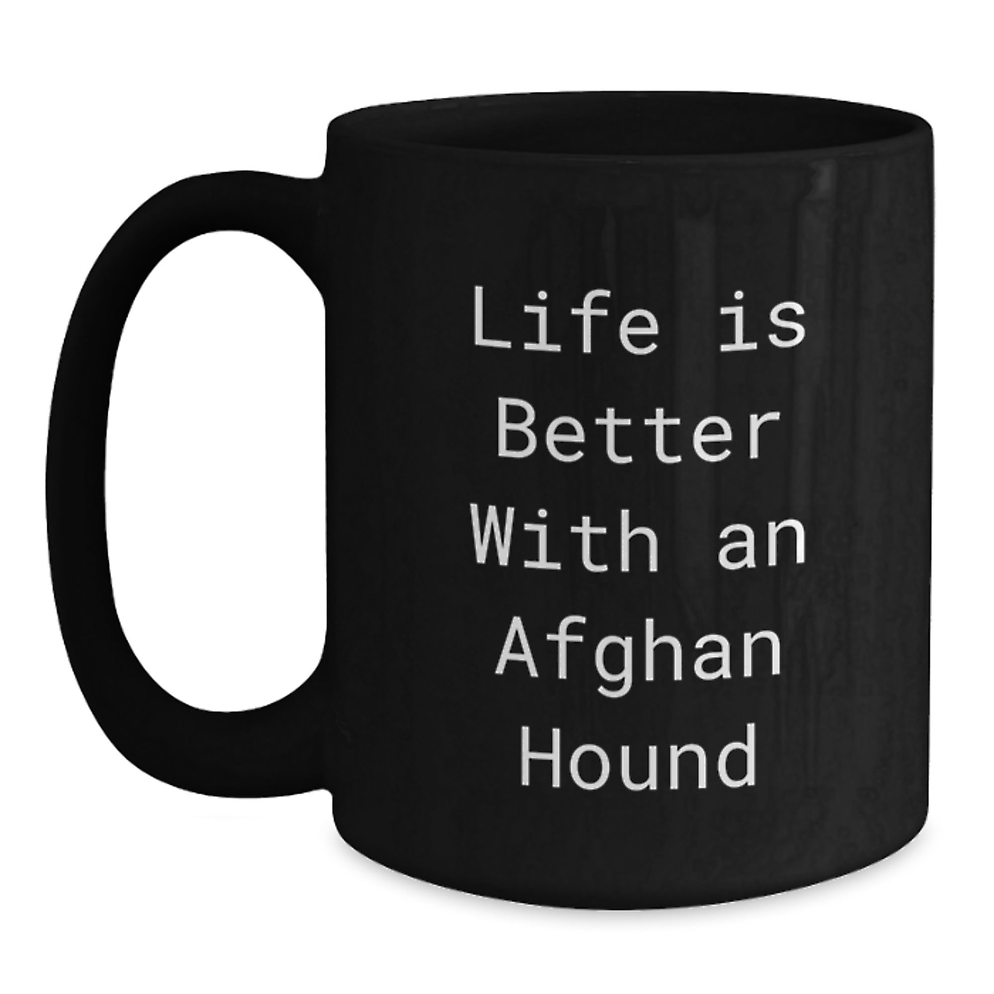 Funny Afghan Hound Dog Gifts for Birthday, Black Coffee Mugs from Friends, Gifts from Family - Main
