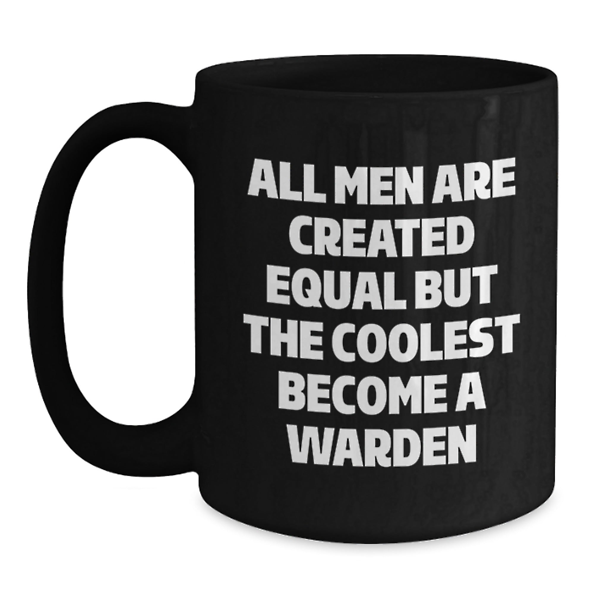 Warden Premium Novelty Black Coffee Mug for Friends Birthday Gift - Main