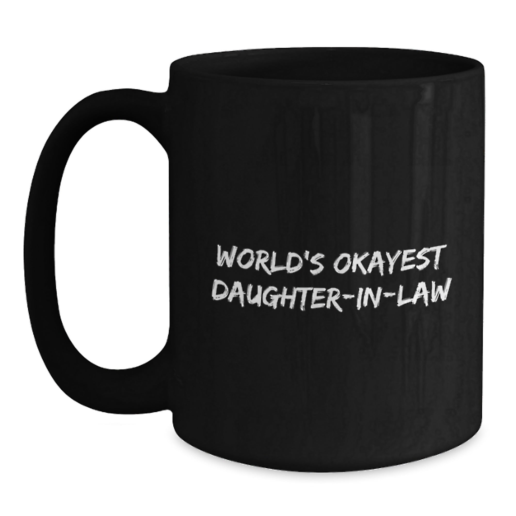 Funny Daughter-in-law Gifts, World's Okayest Daughter-in-law Black Coffee Mug for Daughter-in-law from Family, Christmas Unique Gifts for Daughter-in-law - Main