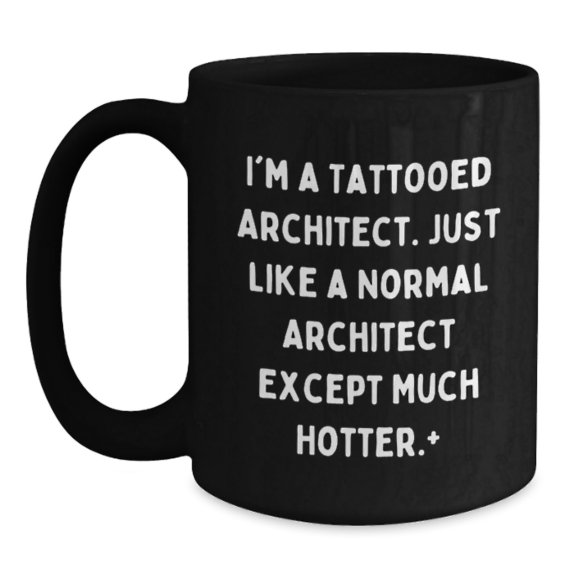 Funny Architect Mug Gifts for Men, Unique Black Coffee Mug with Tattooed Architect Design, Ideal Gift from Friends, Coworkers, Family for Christmas Unique Gifts - Main