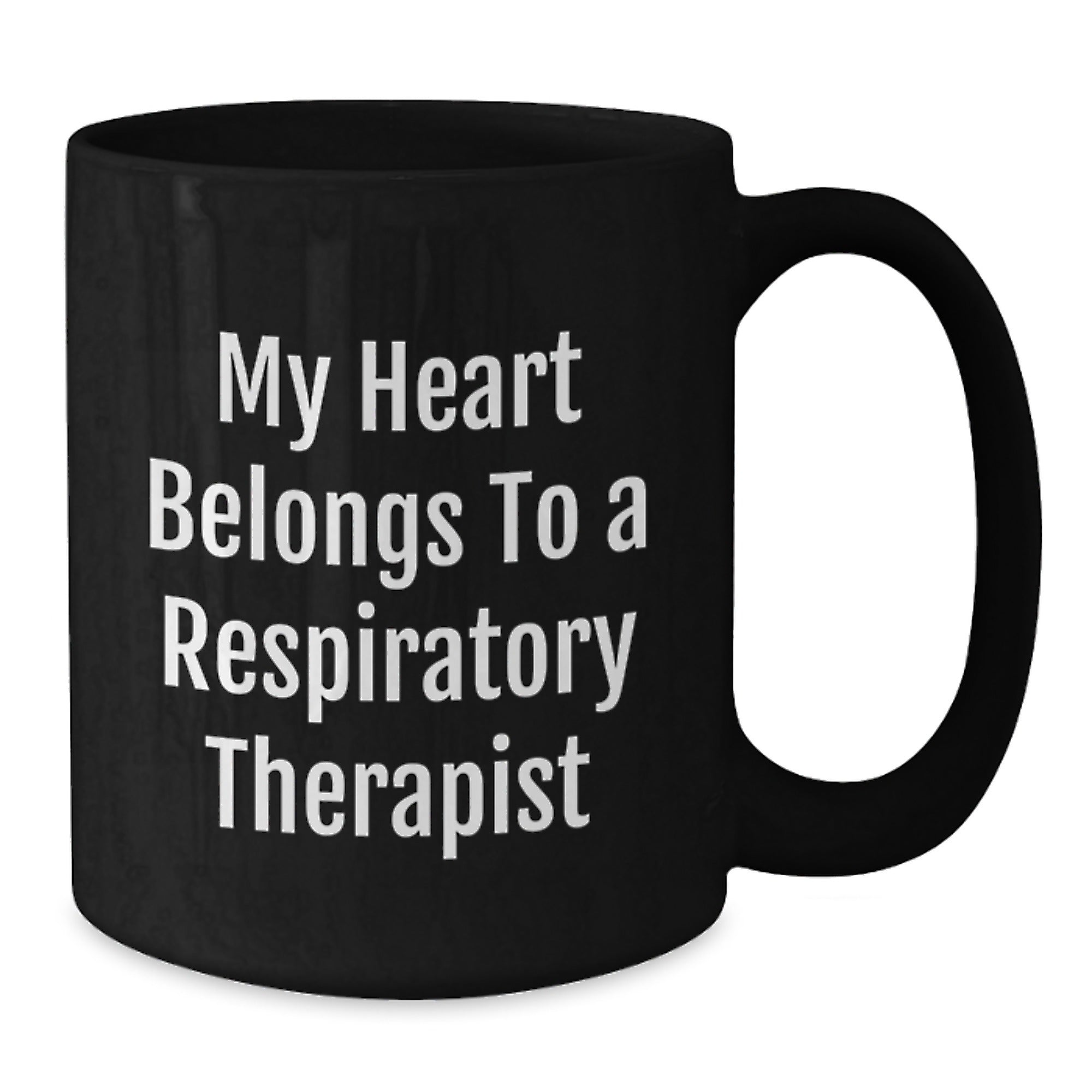 Funny Respiratory Therapist Gifts, My Heart Belongs To A Respiratory Therapist, Black Coffee Mug for Graduation, Gifts from Friends to Respiratory Therapist, Gifts for Him/Her - Additional