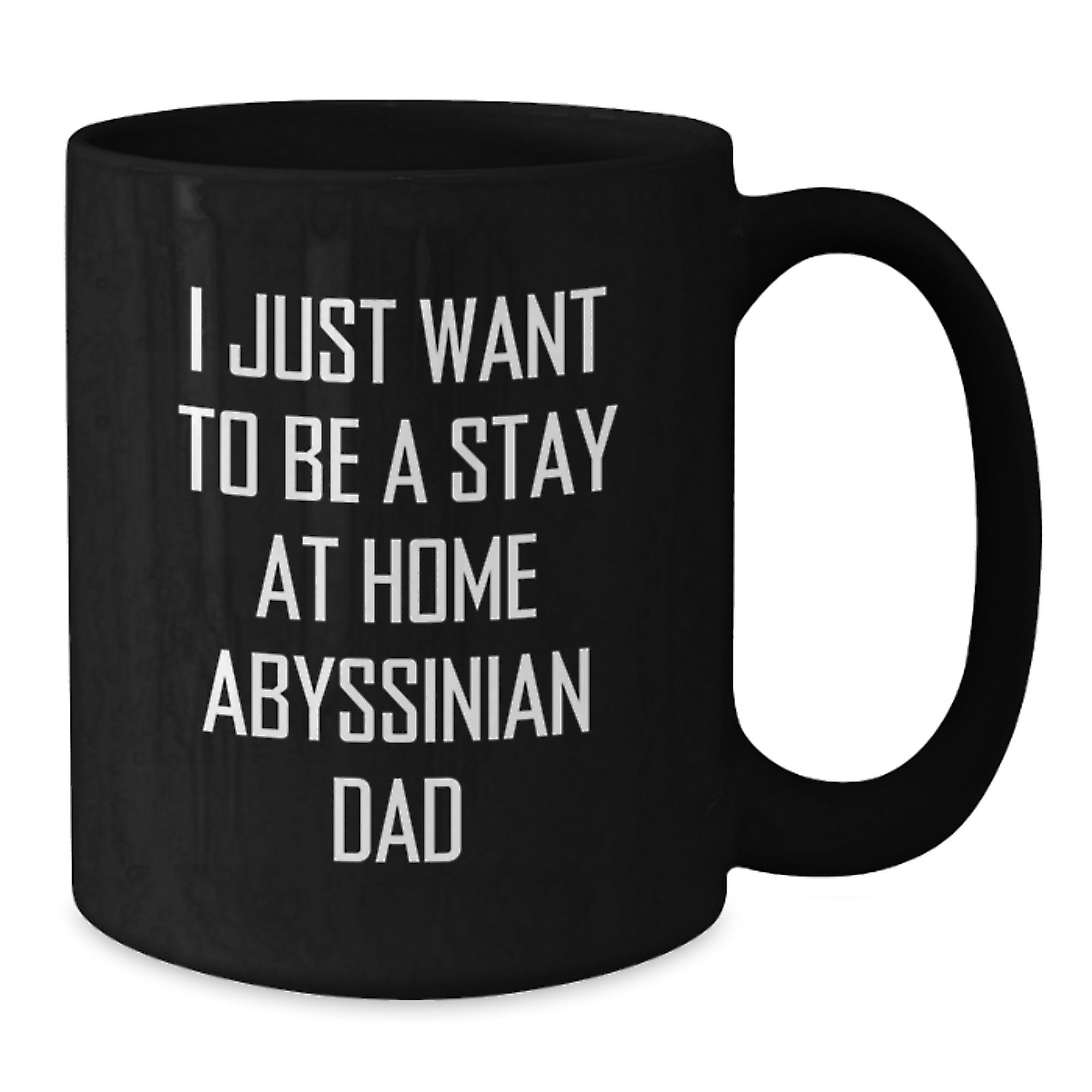 Funny Abyssinian Cat Gifts from Men to Abyssinian Cat Lovers on Birthday Unique Gifts - I Just Want To Be A Stay At Home Abyssinian Dad Black Coffee Mug - Additional