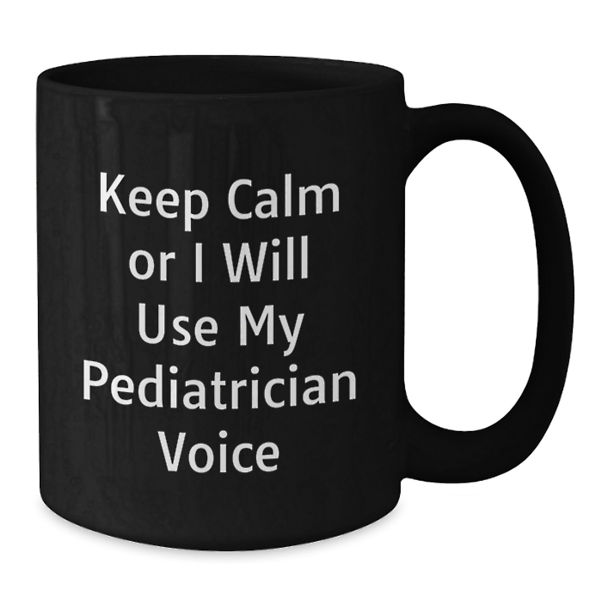 Funny Pediatrician Gifts for Men from Family, Black Coffee Mugs for Graduation, Keep Calm Or I Will Use My Pediatrician Voice, Unique Gifts for Pediatrician Friends - Additional