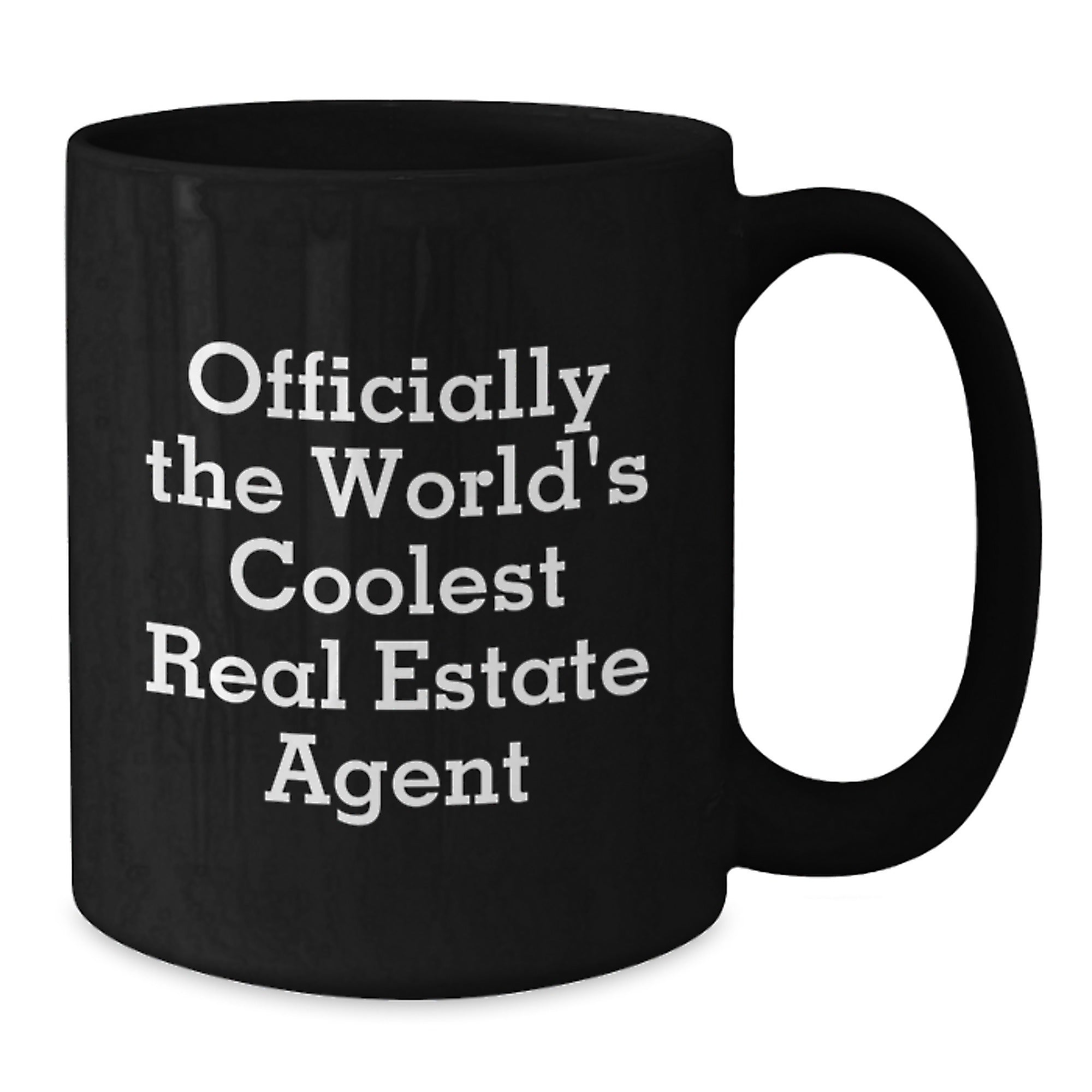 Funny Gifts for Real Estate Agents, Officially The World's Coolest Real Estate Agent Black Coffee Mug, Unique Christmas Memorable Presents - Additional