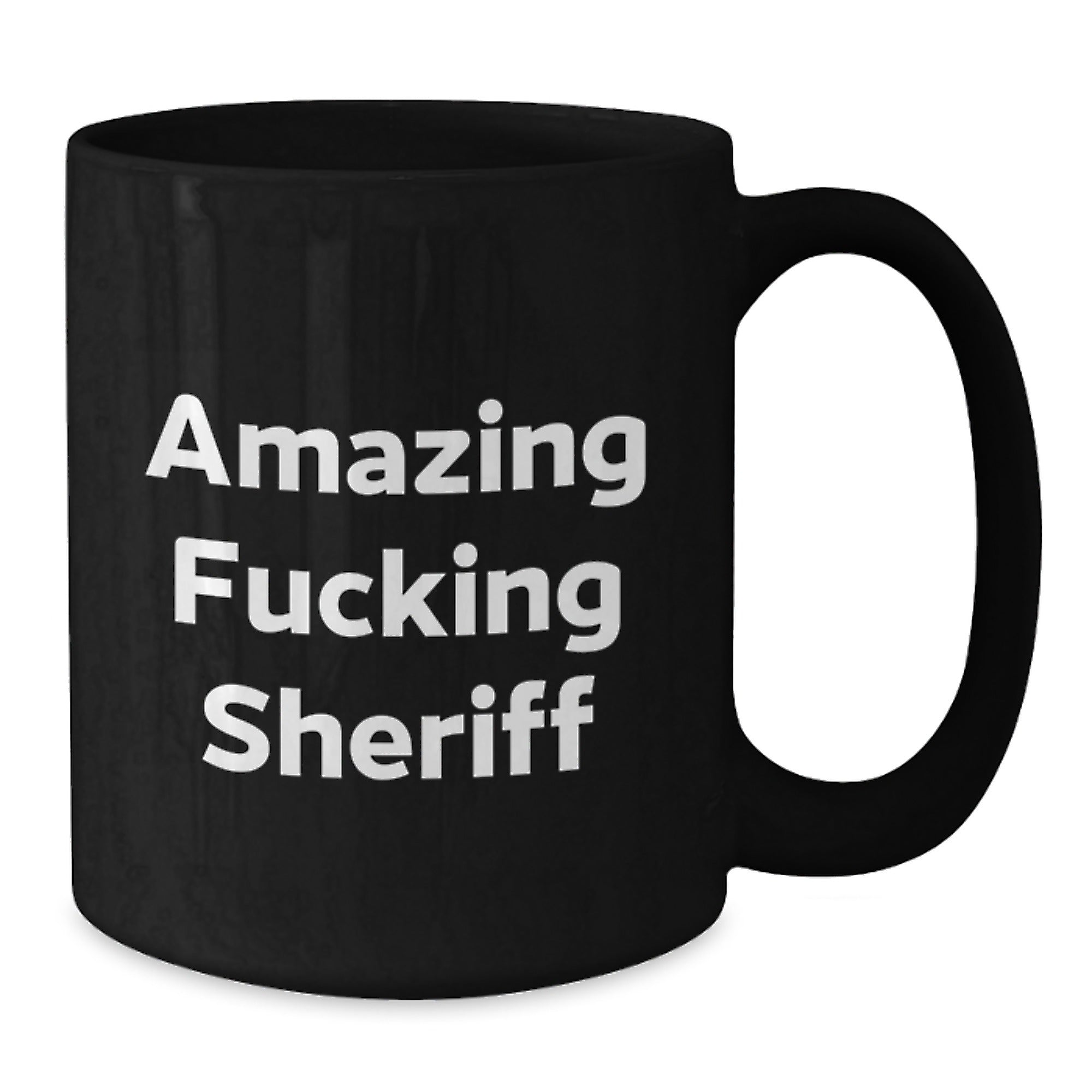 Funny Sheriff Gifts for Men, Amazing Sheriff Black Coffee Mug, Ideal Gifts from Friends, Christmas Unique Sheriff Mug - Additional
