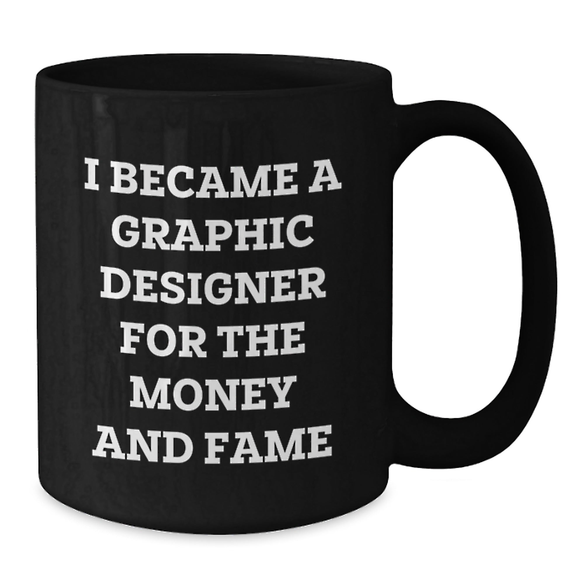 Funny Graphic Designer Humor Gifts from Friends - I Became A Graphic Designer For The Money And Fame Mugs, Unique Christmas Unique Gifts for Graphic Designer Men, Black Coffee Mug for Women - Additional