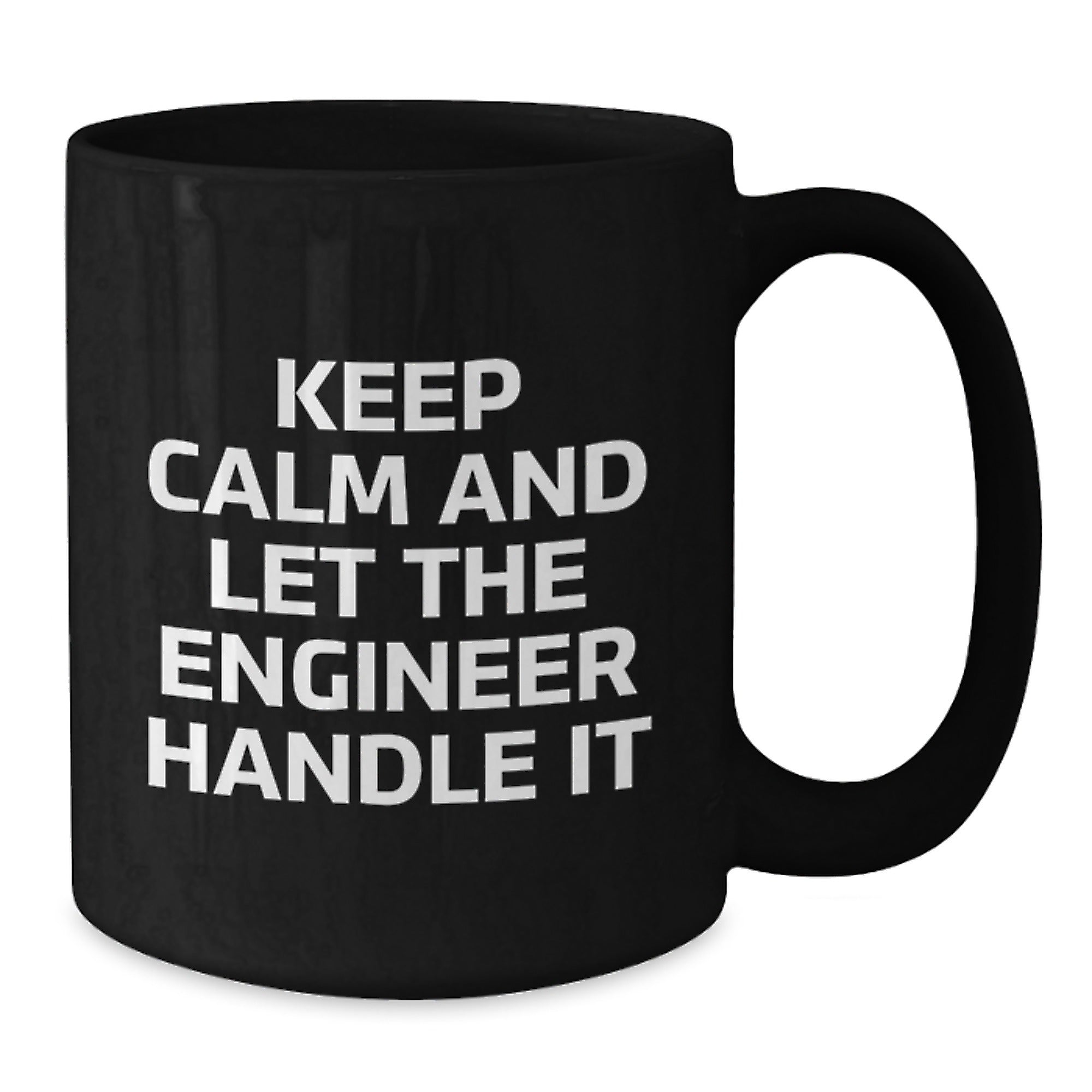 Funny Engineer Gifts - Keep Calm And Let The Engineer Handle It - Black Coffee Mug, Christmas Unique Gifts from Friends to Engineer - Additional