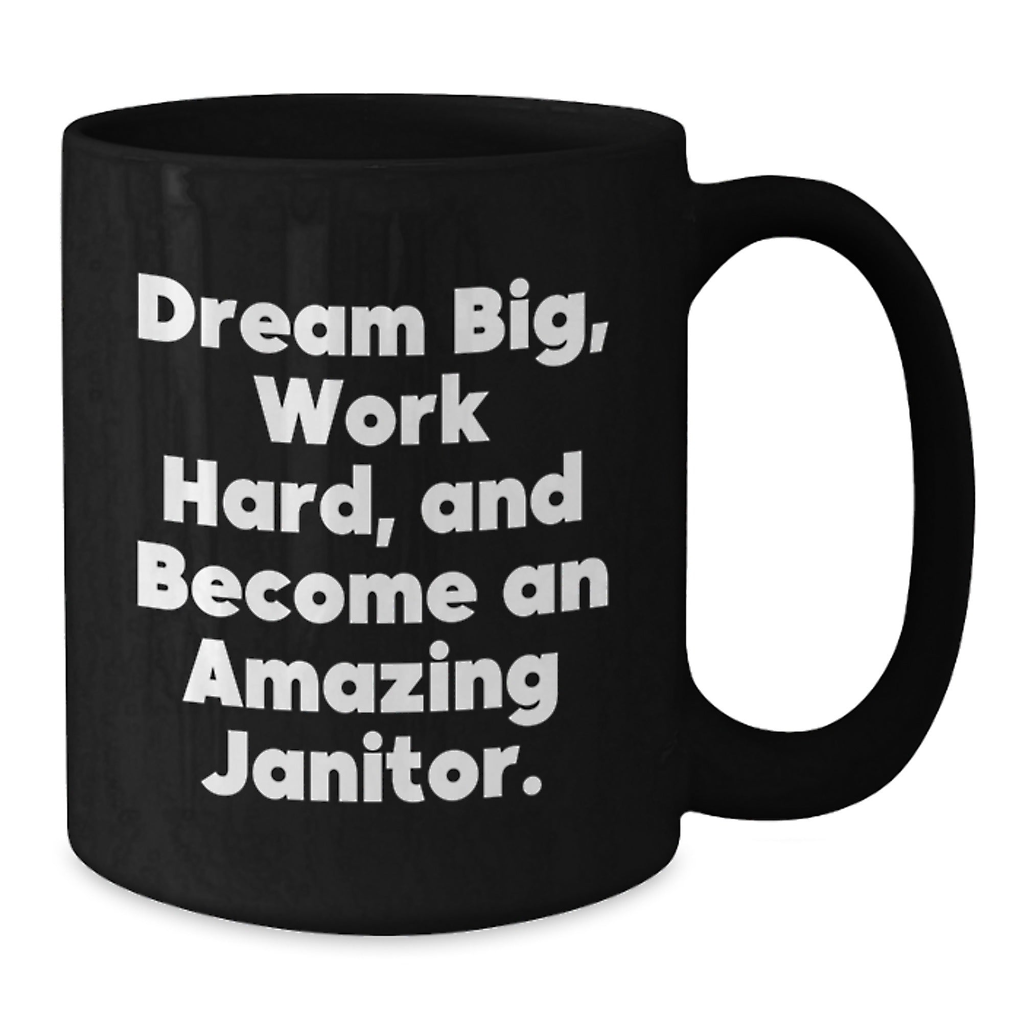 Funny Janitor Gifts for Men, Inspirational Black Coffee Mug, Christmas Unique Presents, Gifts from Family Friends Coworkers - Additional