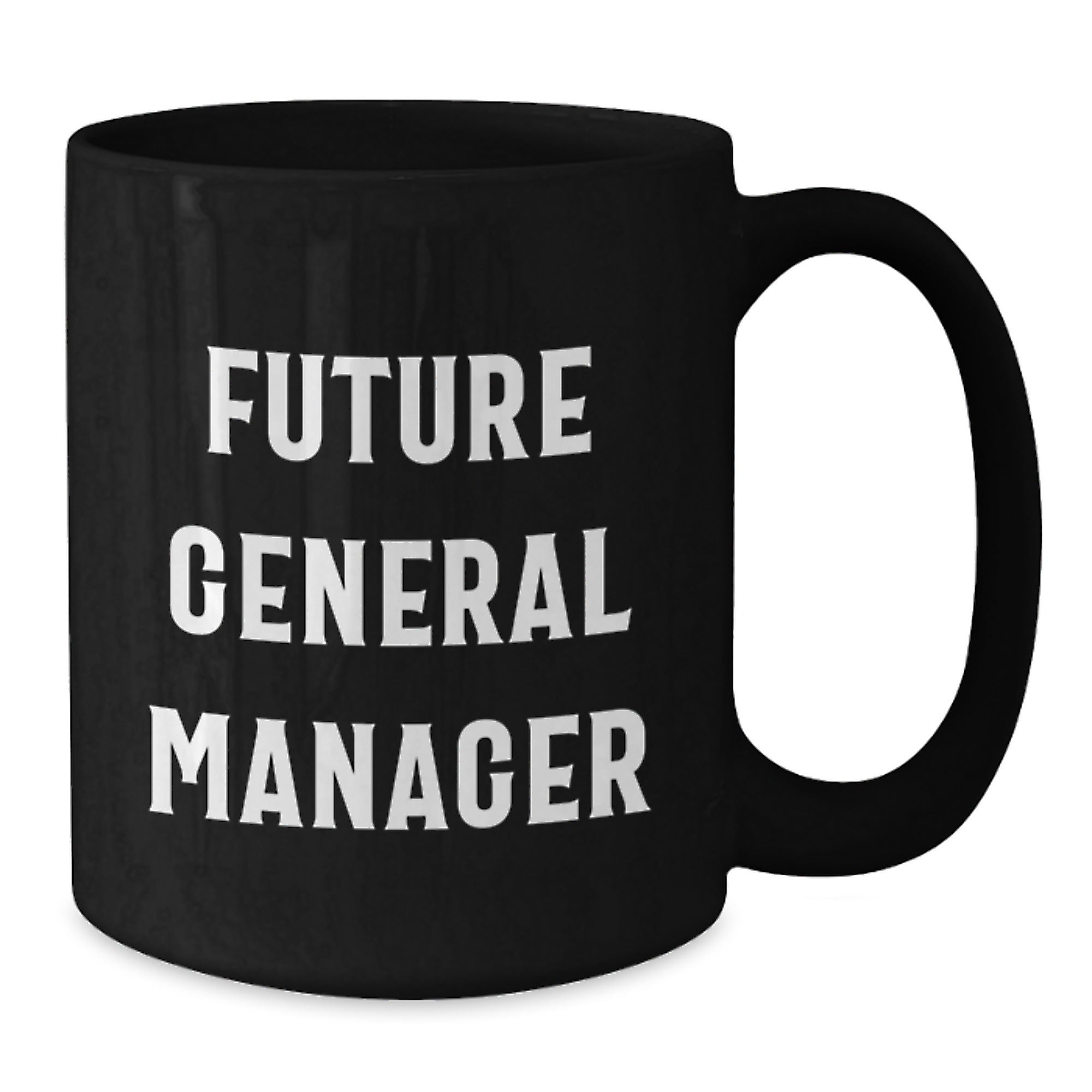 Funny Future General Manager Birthday Unique Gift from Friends, Inspirational Quote Black Coffee Mug for General Manager, 11oz or 15oz, Microwave and Dishwasher Safe - Additional