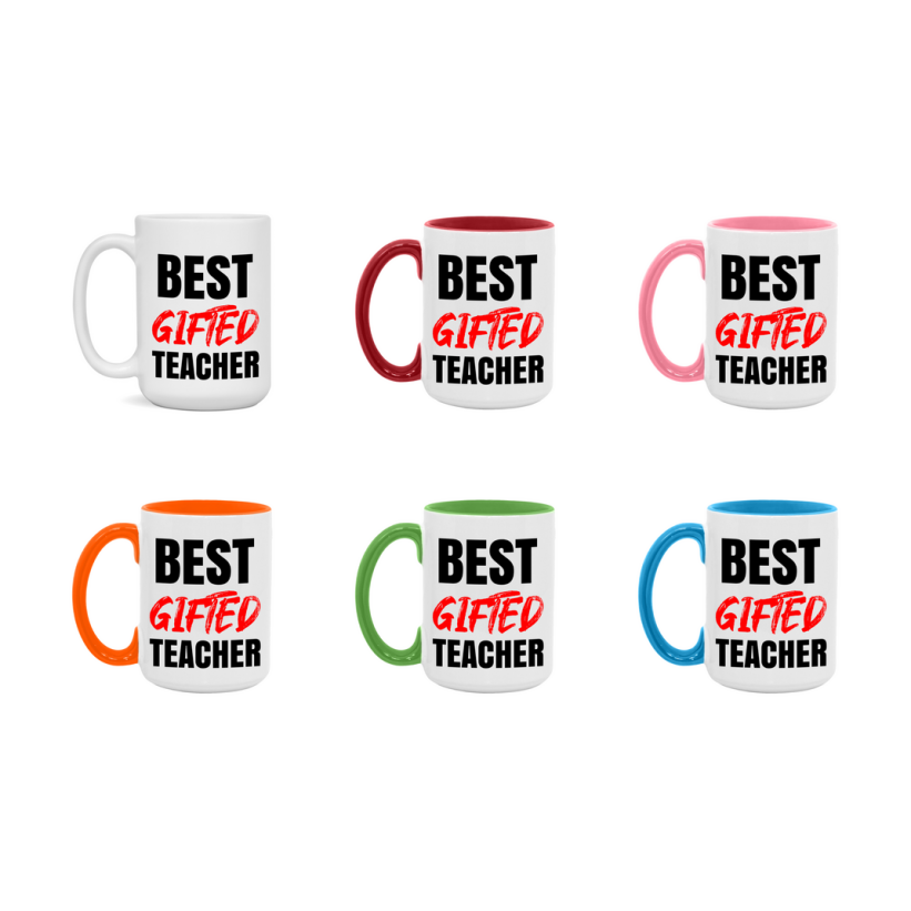 Teacher Superlative Mug, Best Gifted Teacher Gift, 11oz or 15oz White Ceramic Coffee Cup for Gifted Teacher