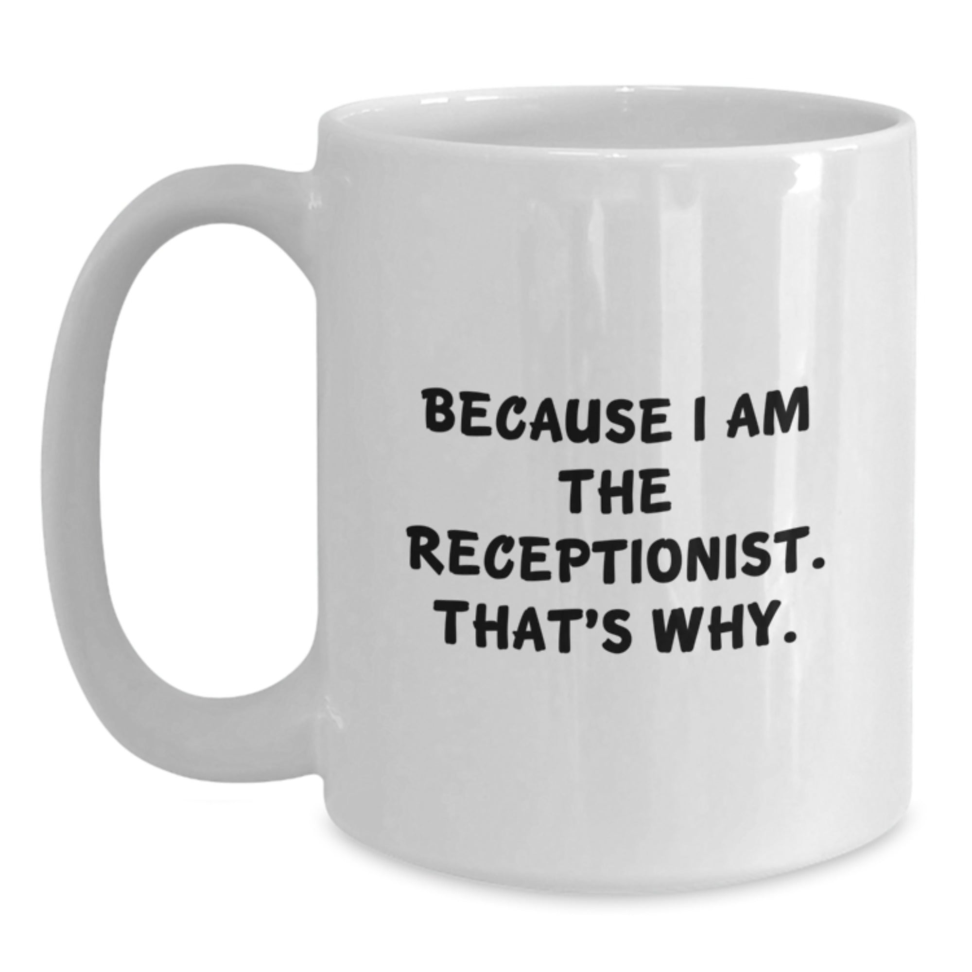 Funny Receptionist Gifts from Friends for Receptionist Men White Coffee Mug This Christmas - Main