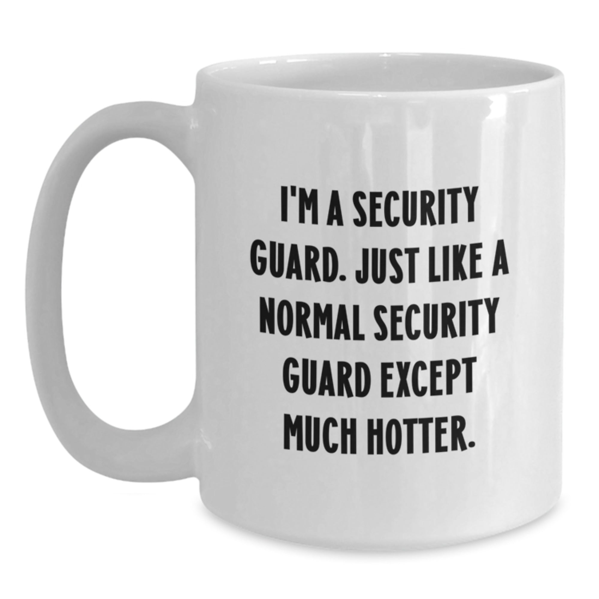 Bold Security Guard Novelty White Coffee Mug for Friends Birthday Gift - Main