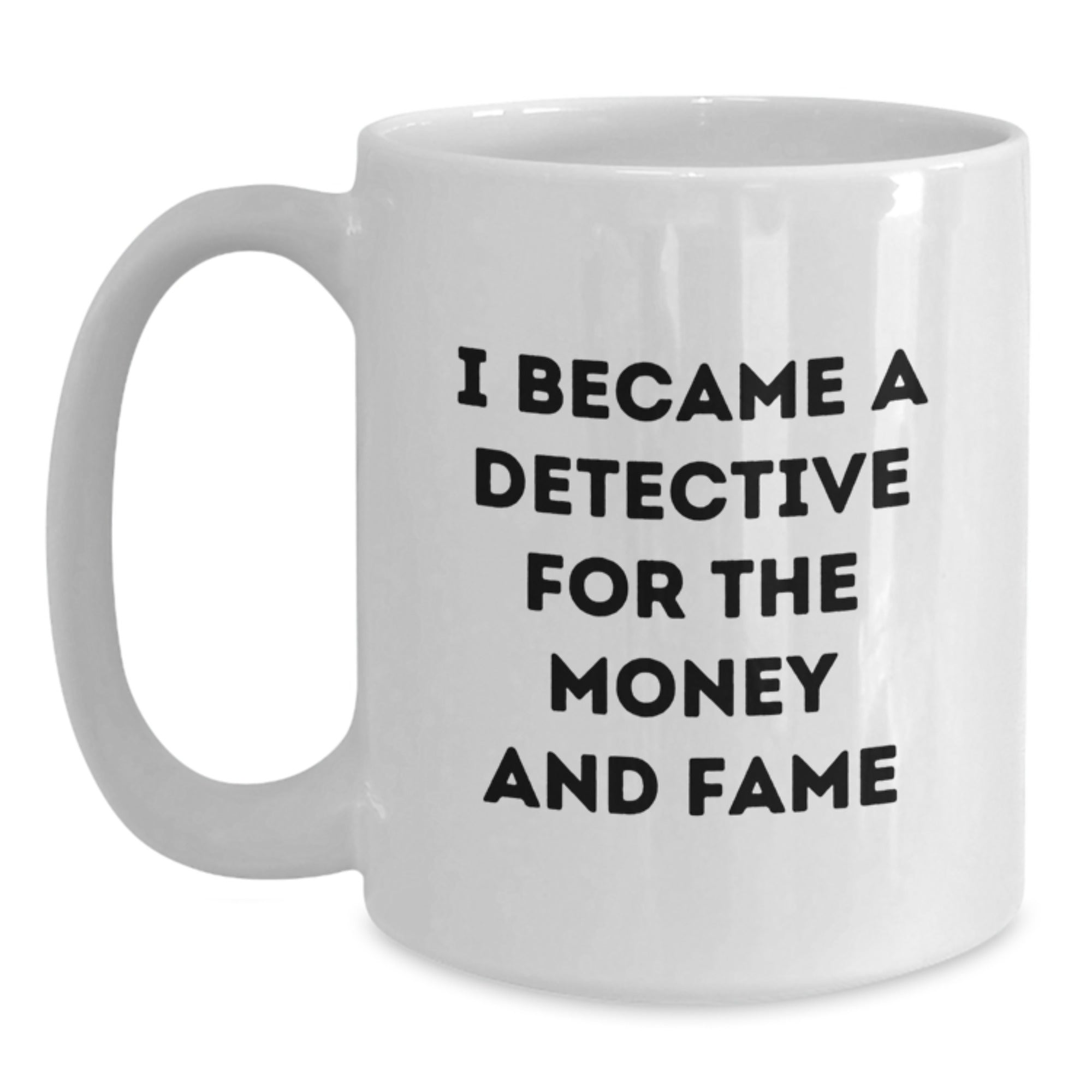 Funny Detective Gifts from Men for Friends, White Coffee Mug, Christmas Unique Presents - Main