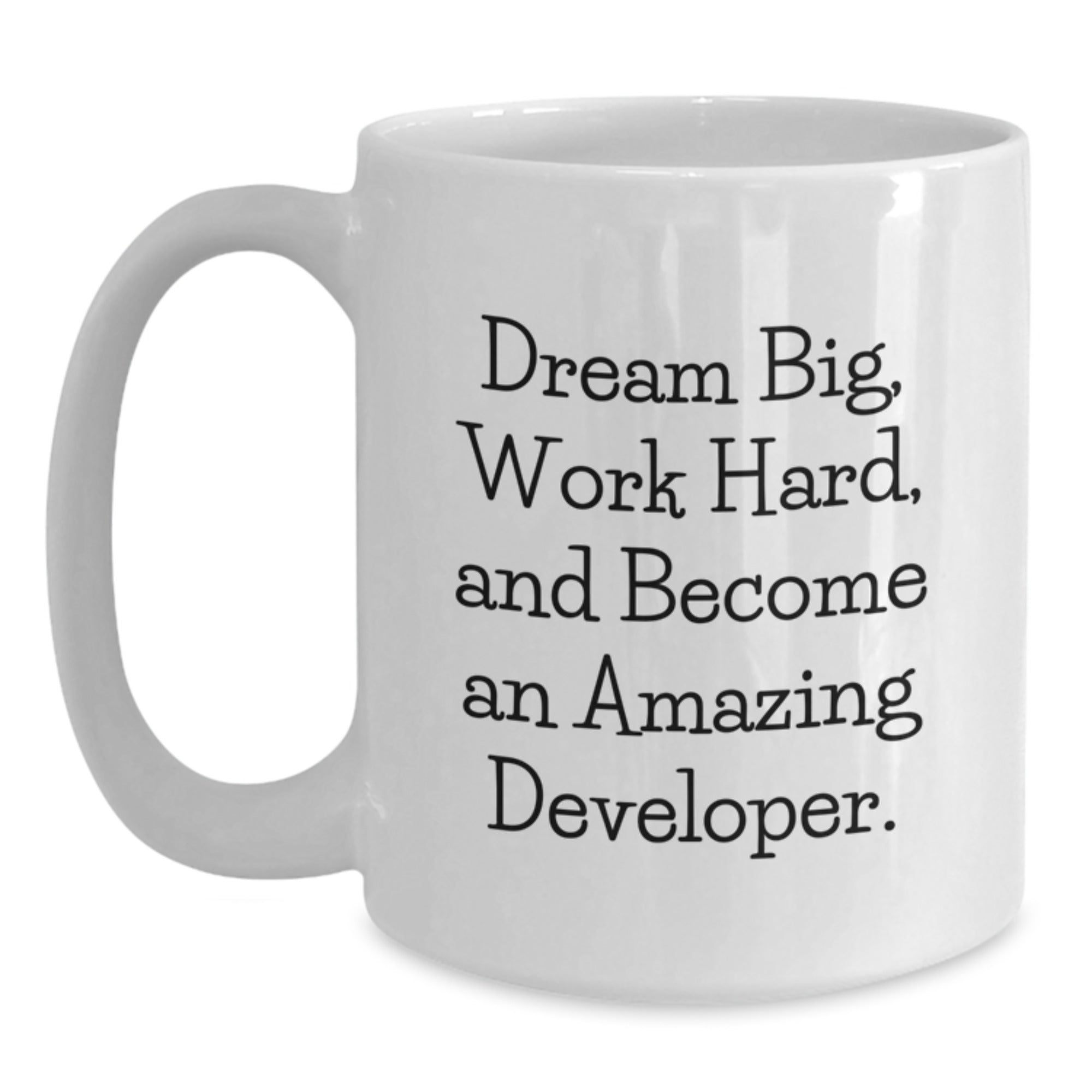 Funny Inspirational Developer Gifts from Friends and Family for Christmas Unique White Coffee Mug - Main