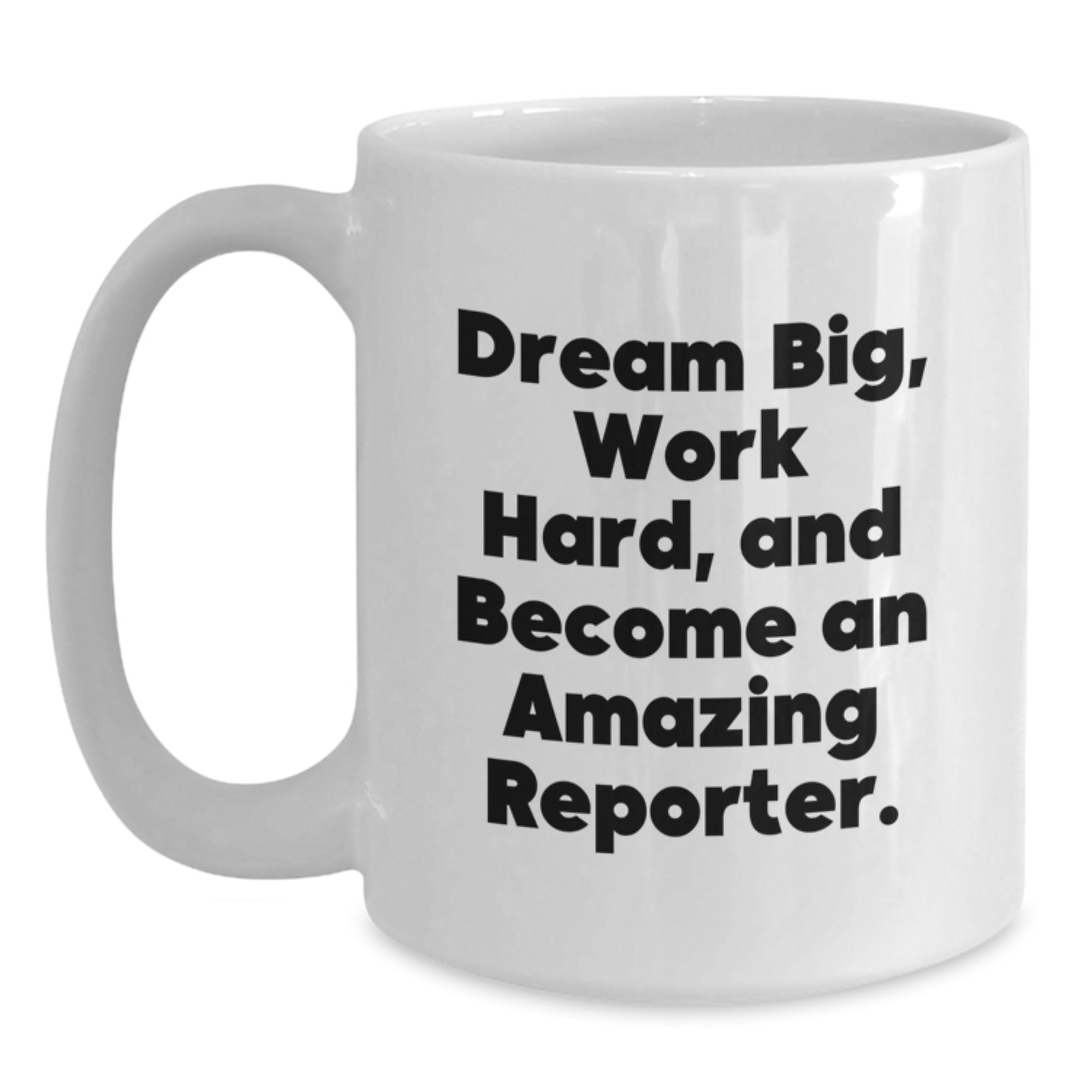 Funny Reporter White Coffee Mug Gifts from Friends and Family for Christmas Unique - Main