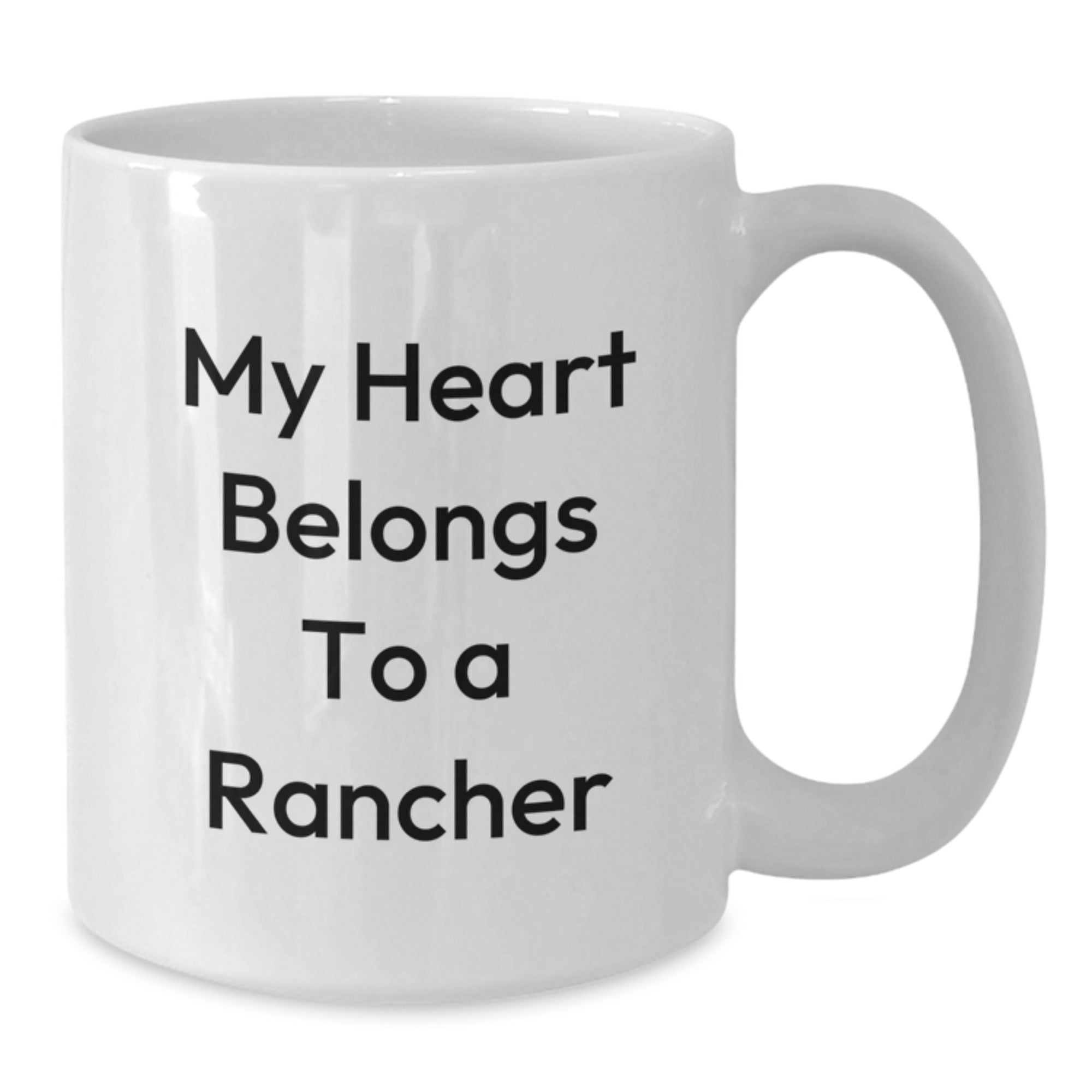 Funny Rancher Gifts, My Heart Belongs To A Rancher White Coffee Mug, Graduation Unique Gifts from Friends, For Men, Women, Coworkers, Family - Additional