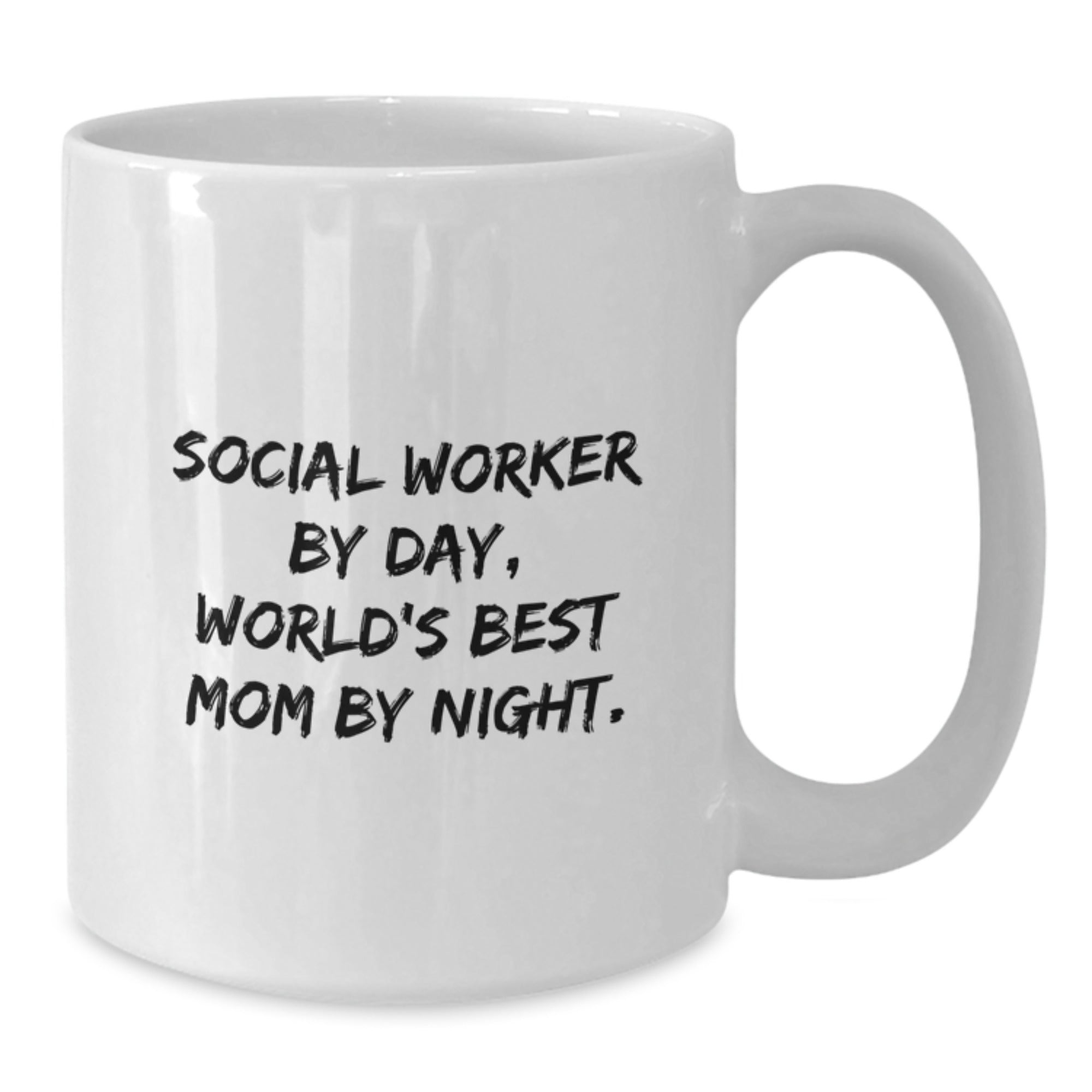 Funny Social Worker Gifts, Social Worker White Coffee Mug, World's Best Mom By Night, Graduation Unique Gifts from Mom to Social Worker - Additional