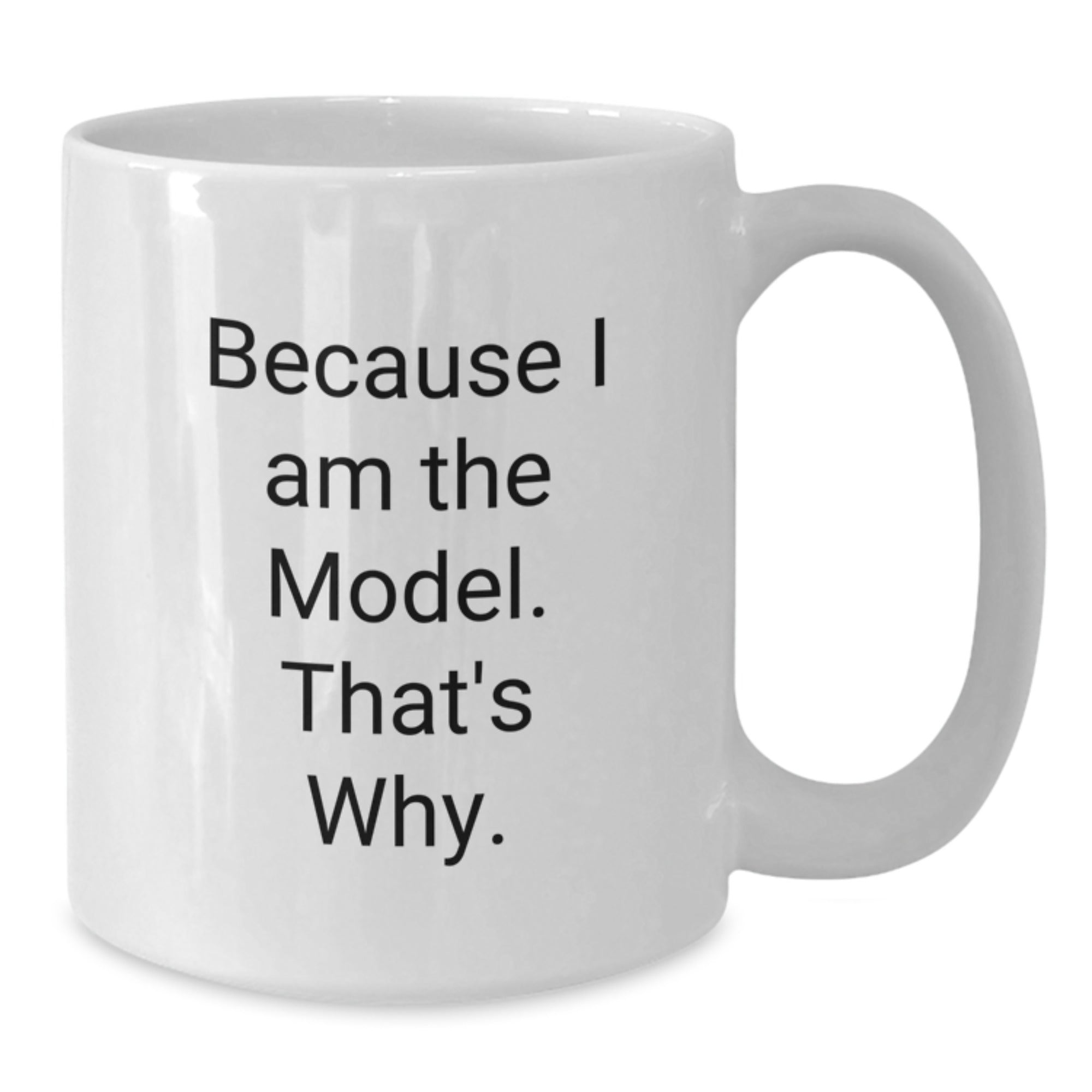 Funny Model White Coffee Mug Gifts from Friends for Christmas, Unique Model Lover Mug for Men, Because 'I Am The Model. That's Why.' - Additional