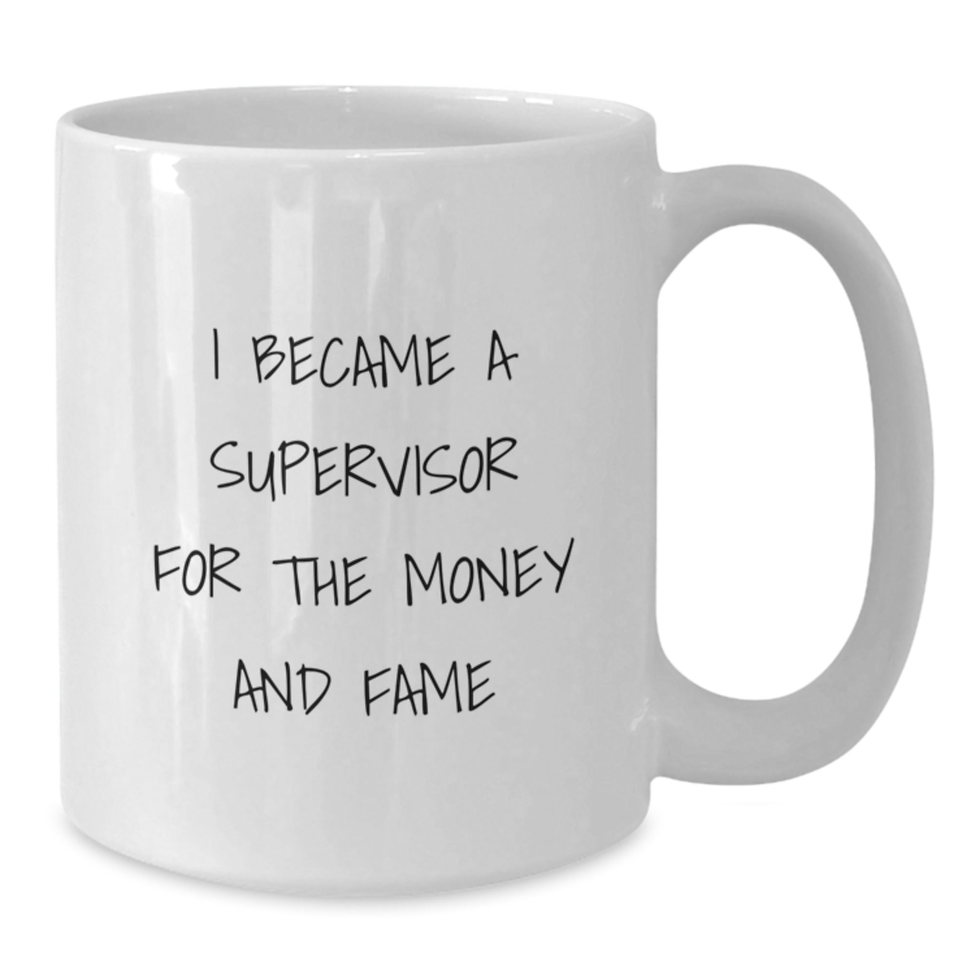 Funny Supervisor Gifts for Men from Friends - White Coffee Mug I Became A Supervisor For The Money And Fame - Additional