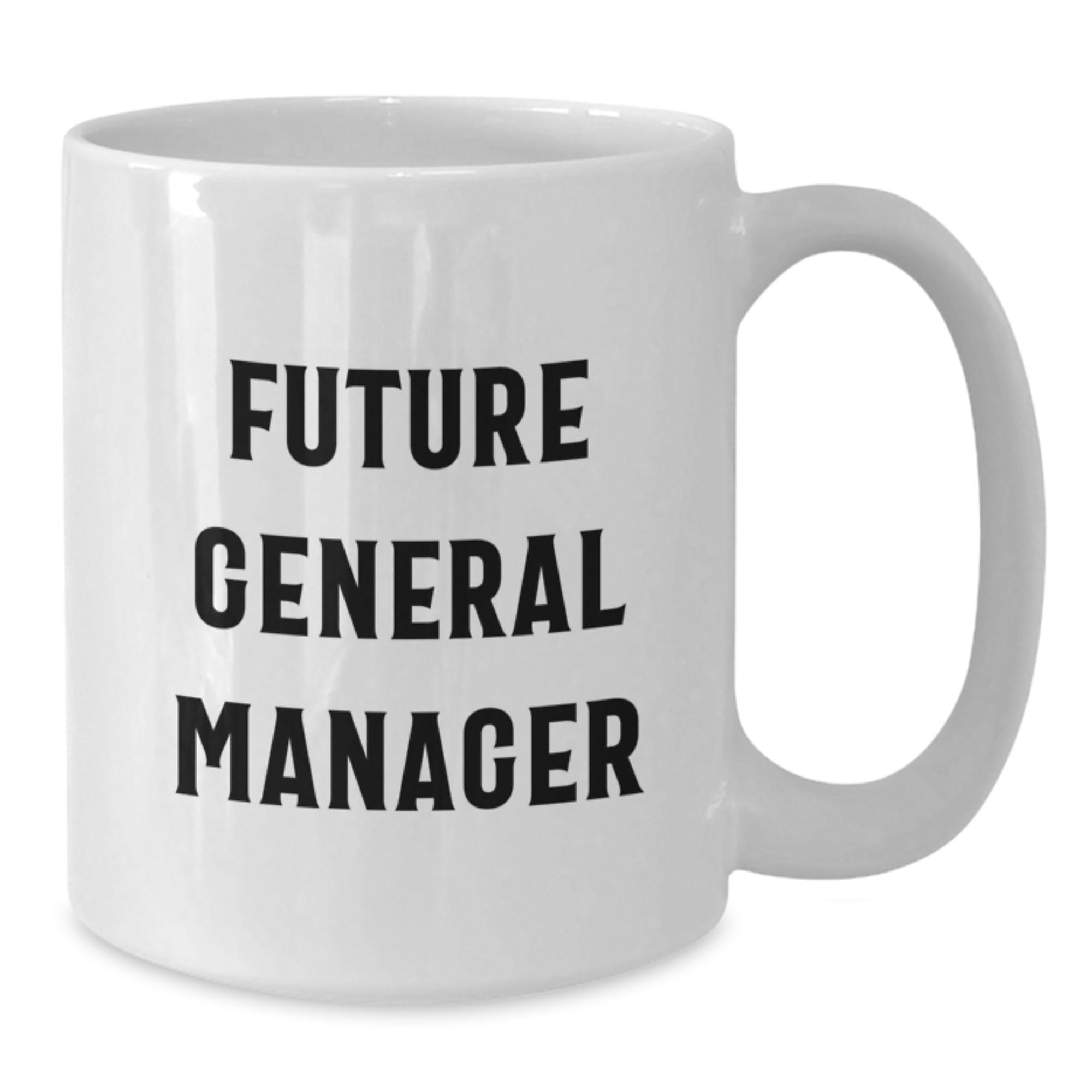 Funny General Manager Future Quotes White Coffee Mug Gifts from Friends for Birthday, 11oz or 15oz Capacity, Ceramic Material, Microwave and Dishwasher Safe - Additional