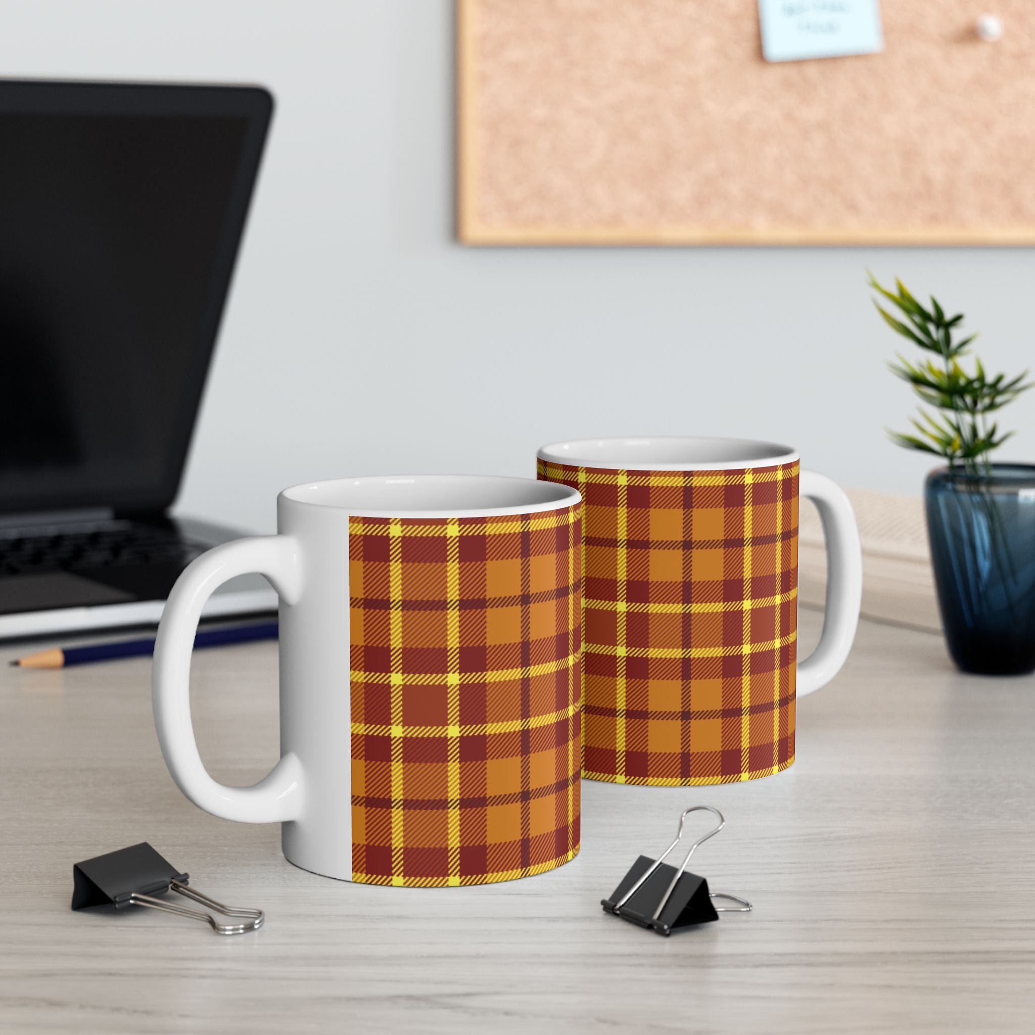 Plaid Ceramic Mug - Cozy and Stylish Drinkware for Every Occasion