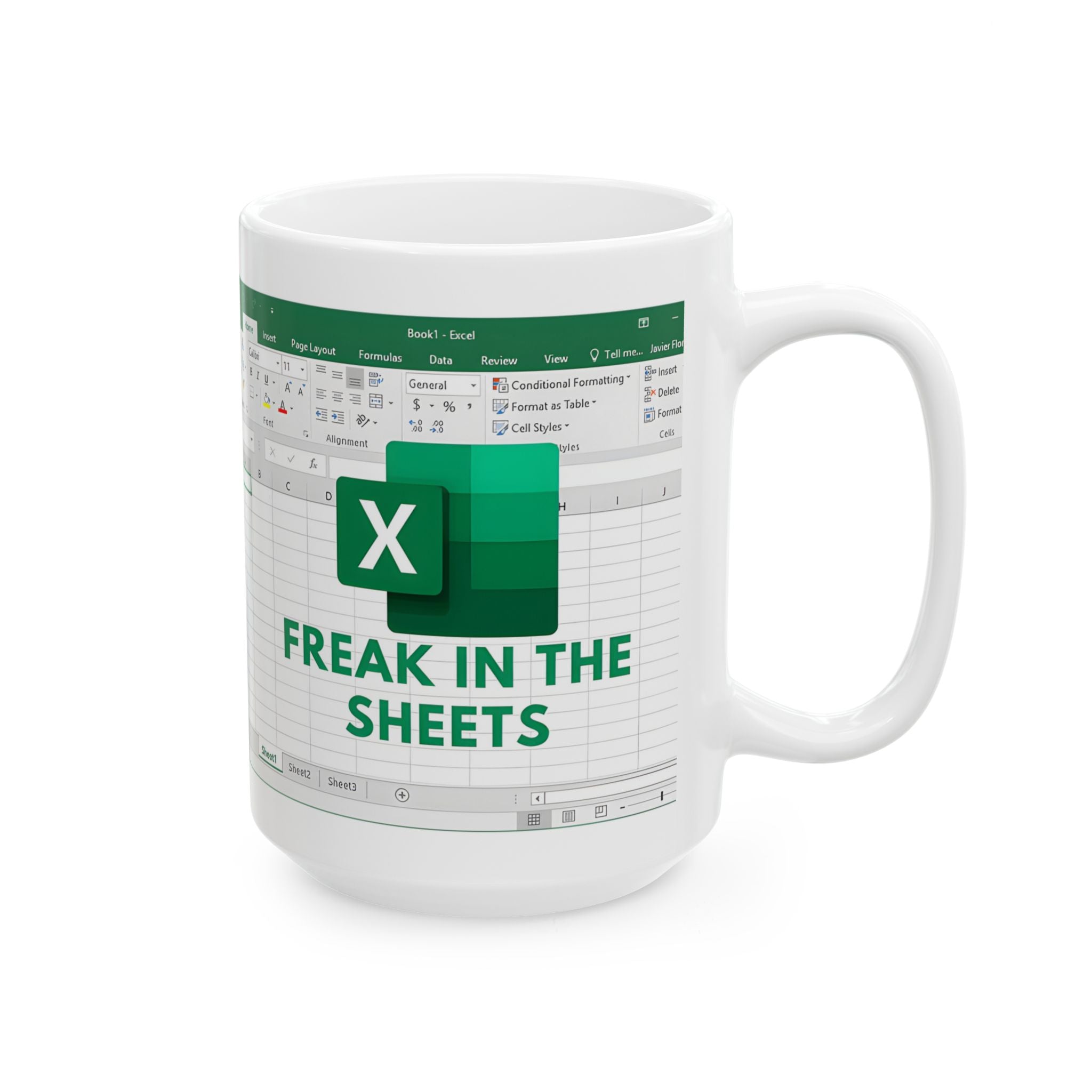 Freak In The Sheets Funny Spreadsheet Mug Gift, 11oz or 15oz