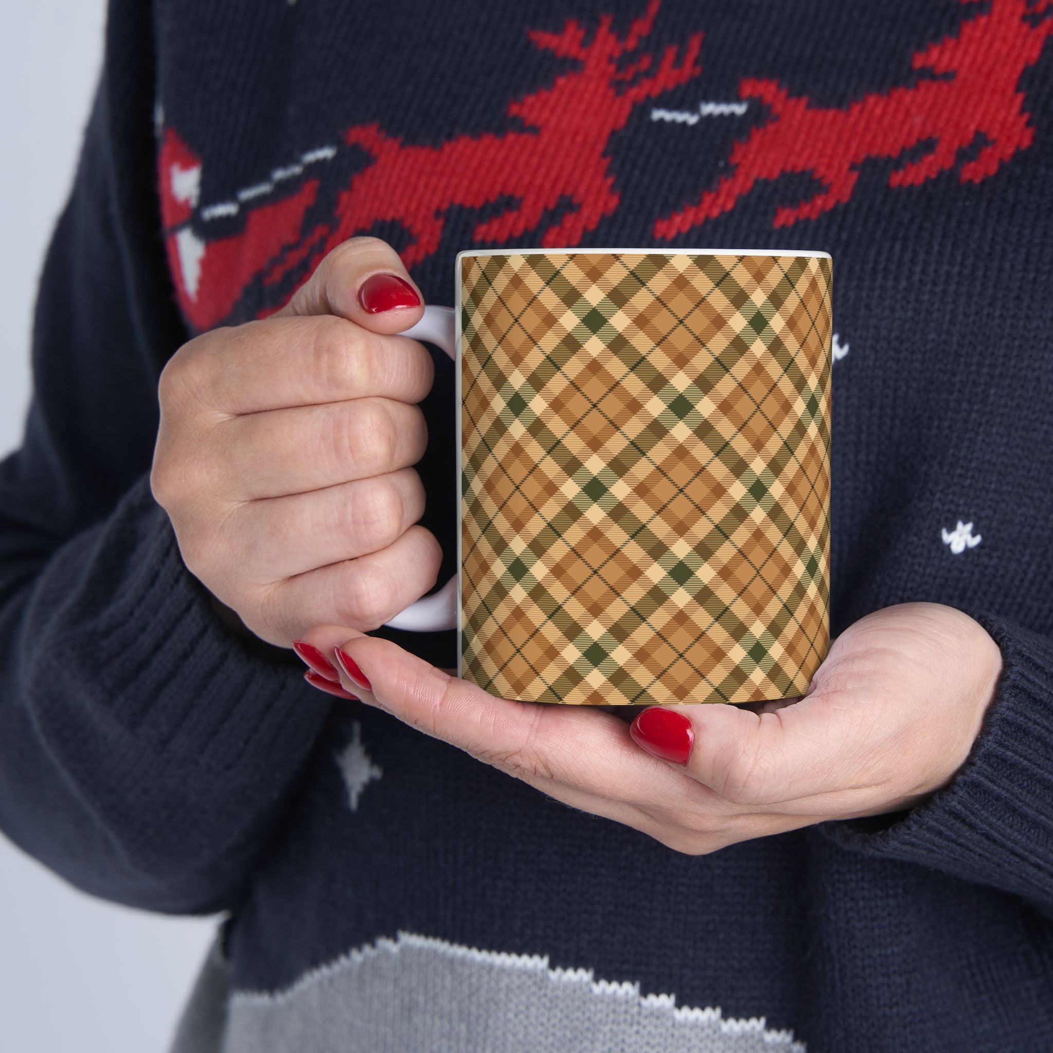 Plaid Ceramic Mug - Cozy and Stylish Drinkware for Every Occasion