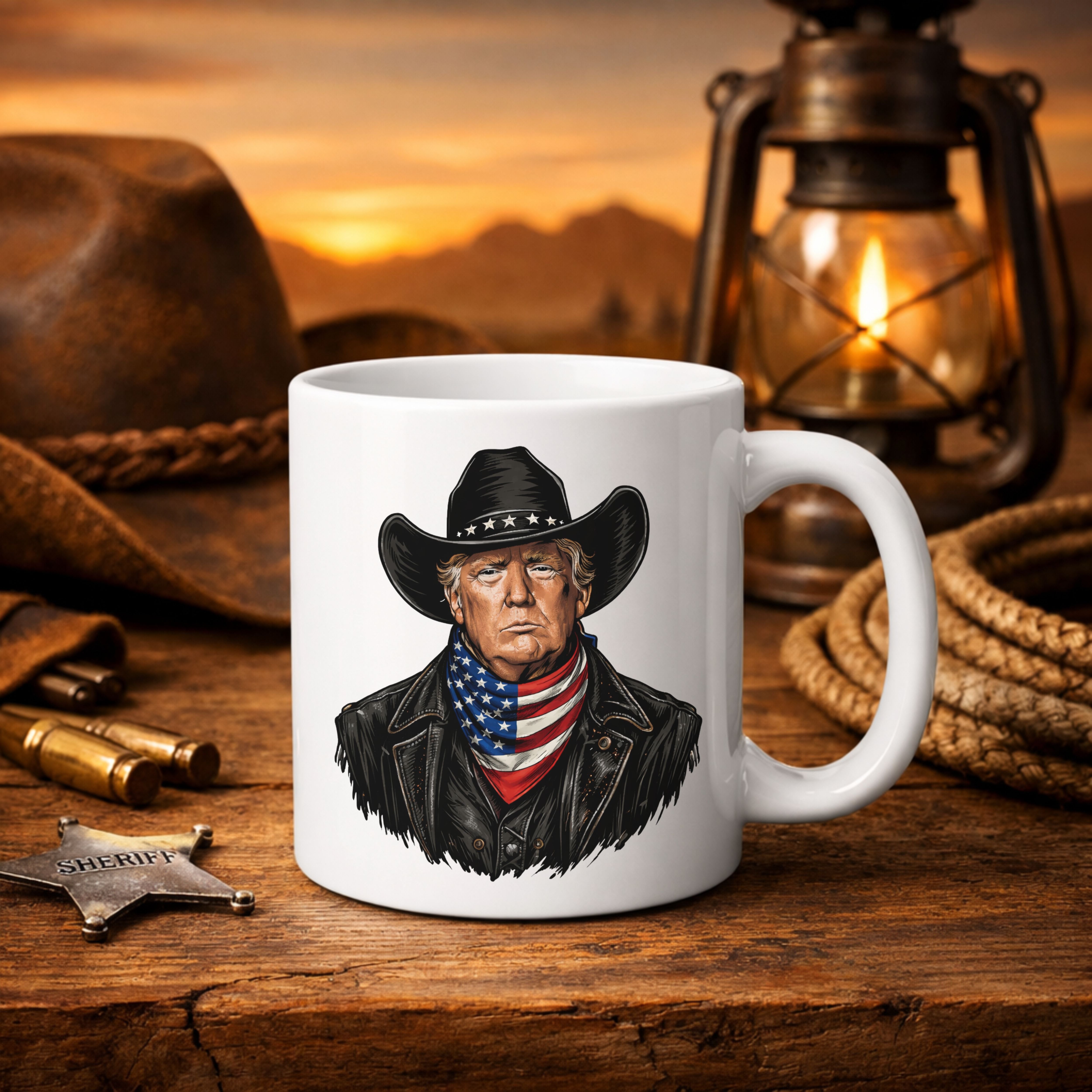 Trump 2024 Coffee Mug, Cowboy Outlaw Flag Mug, Patriotic Election Gift