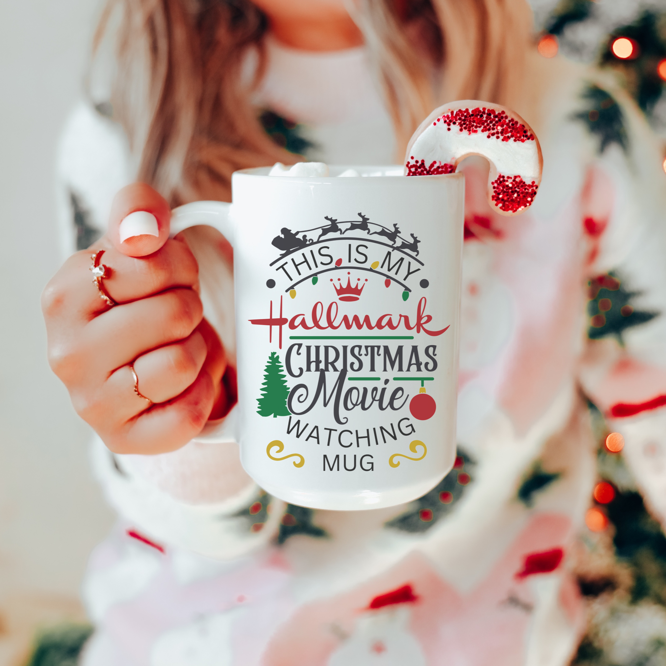 Christmas Movie Watching Mug - Festive Holiday Ceramic Mug (11oz & 15oz)
