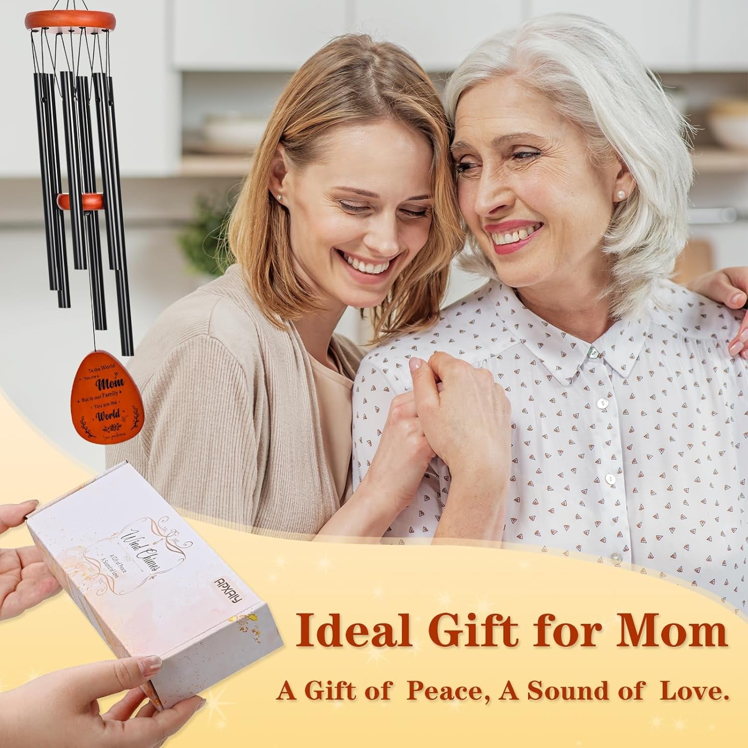 Gifts for Mom, Moms Wind Chimes, Mothers Day Moms Birthday Gift from Daughter Son, Best Mom Ever Gift for Mother'S Day Christmas Thanksgiving, 26 Inch Wind Chime