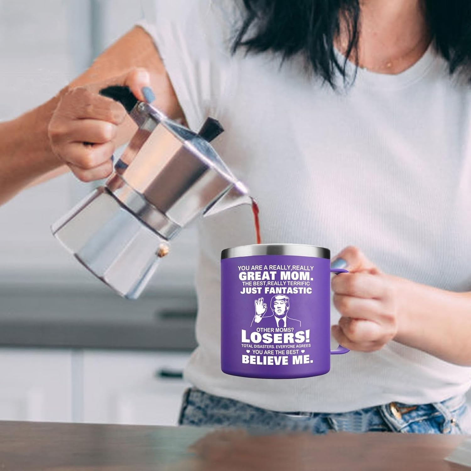 Mothers Day Mom Gifts from Daughter Son - You'Re a Really Great Moms Coffee Mug - Christmas Birthday Gifts for Mom Mother Women Wife (14OZ Purple)