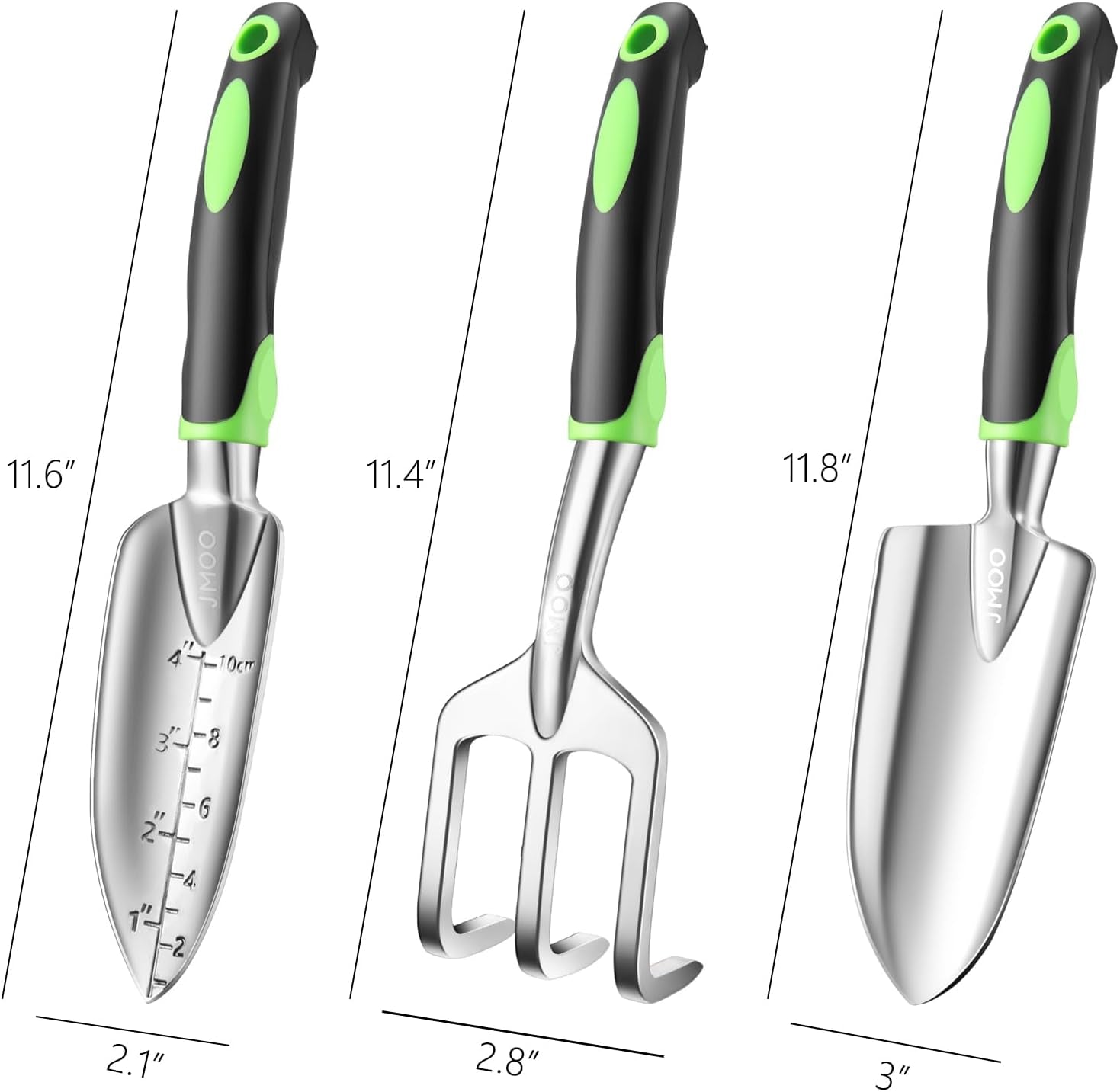 Garden Tools, 3-Piece Garden Tool Set with Non-Slip Ergonomic Handles, Lightweight Aluminum Alloy Rust-Proof Durable Gardening Hand Tools, Ideal Gardening Tools Gifts for Women and Men